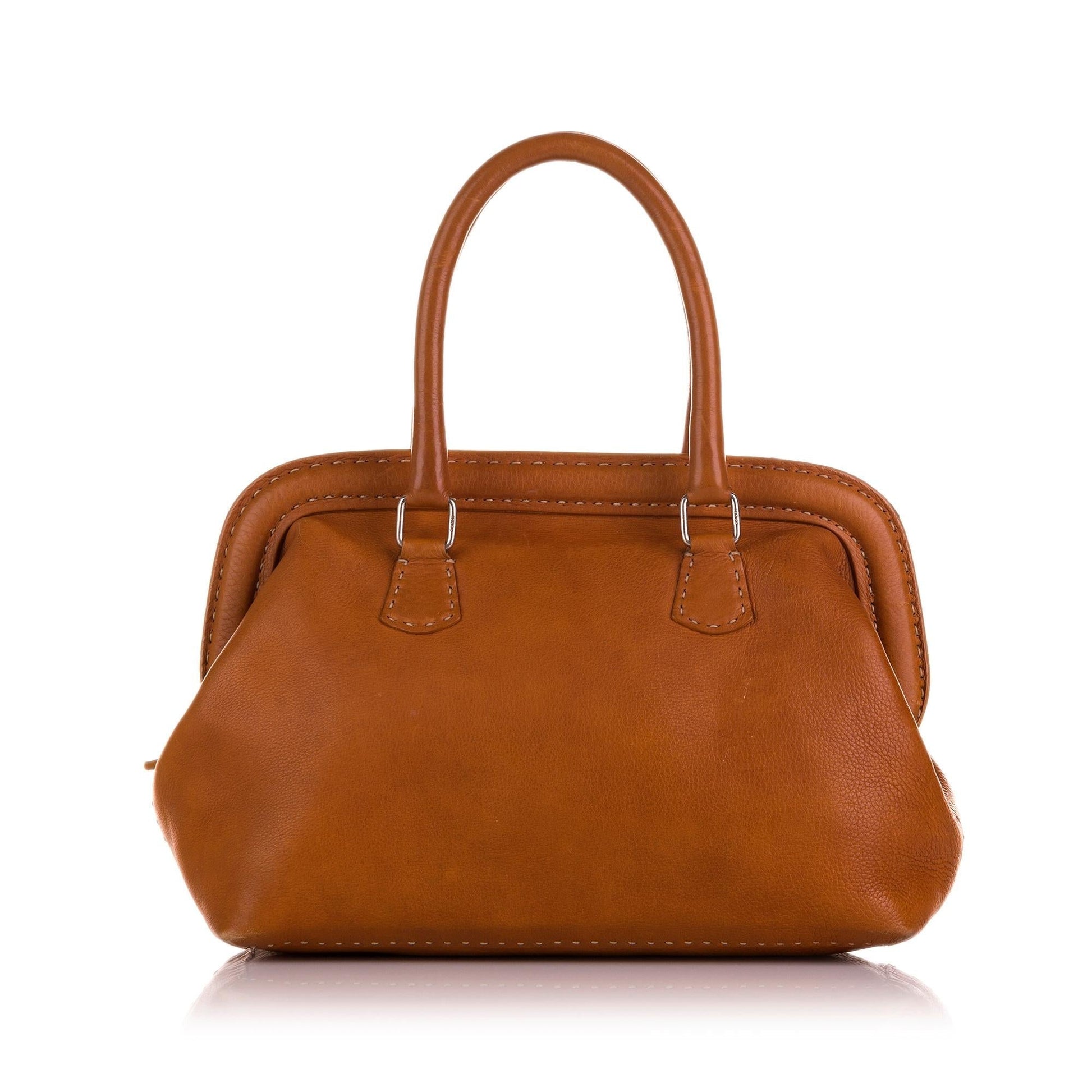 Fendi Selleria Adele Frame Handbag Shg Satchel Bag