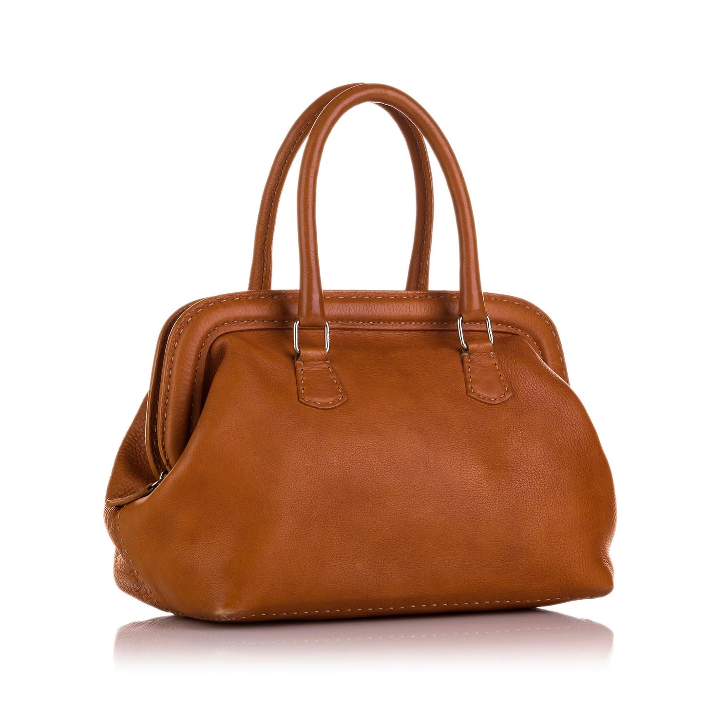 Fendi Selleria Adele Frame Handbag Shg Satchel Bag
