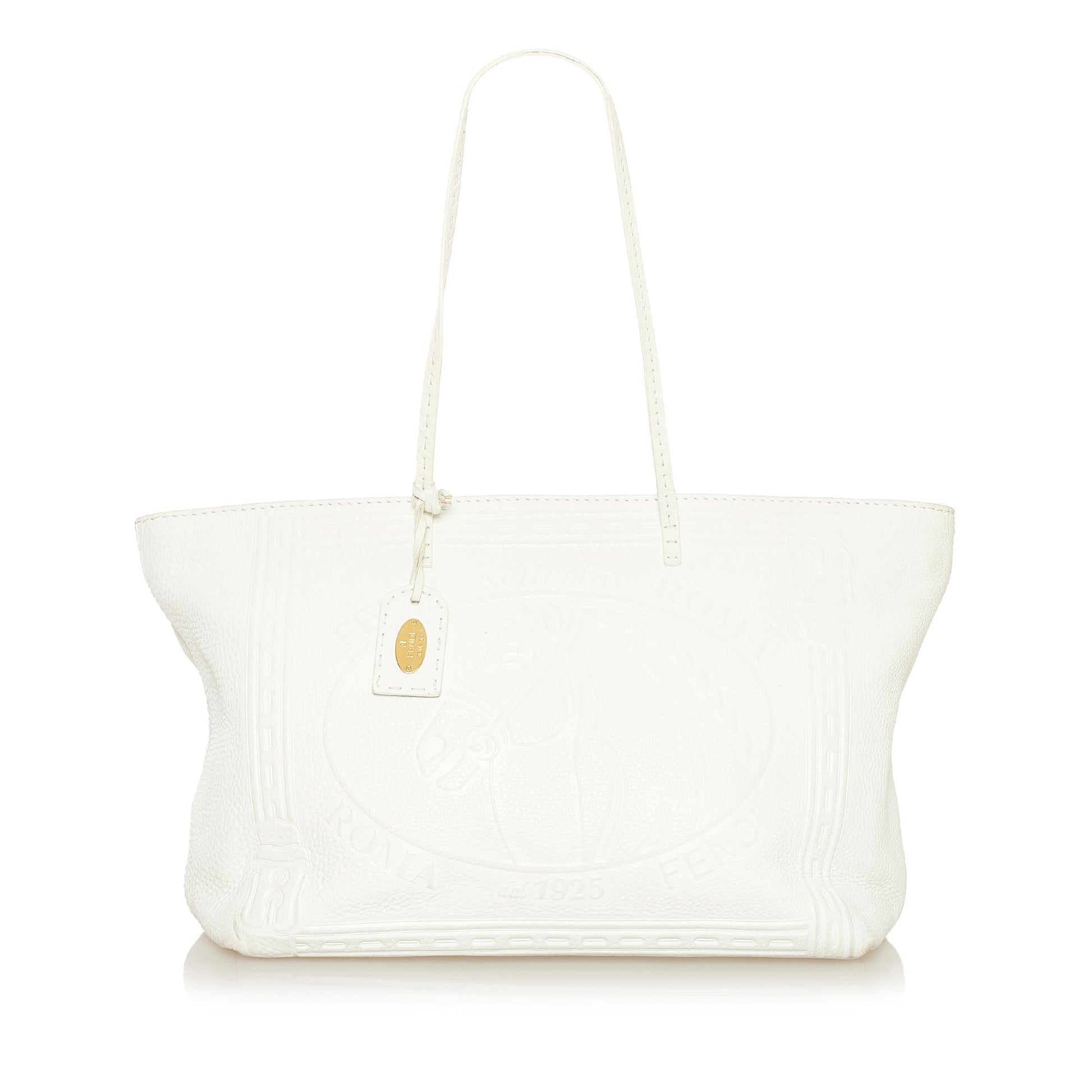 Fendi Selleria Tote Bag Shg Leather Embossed