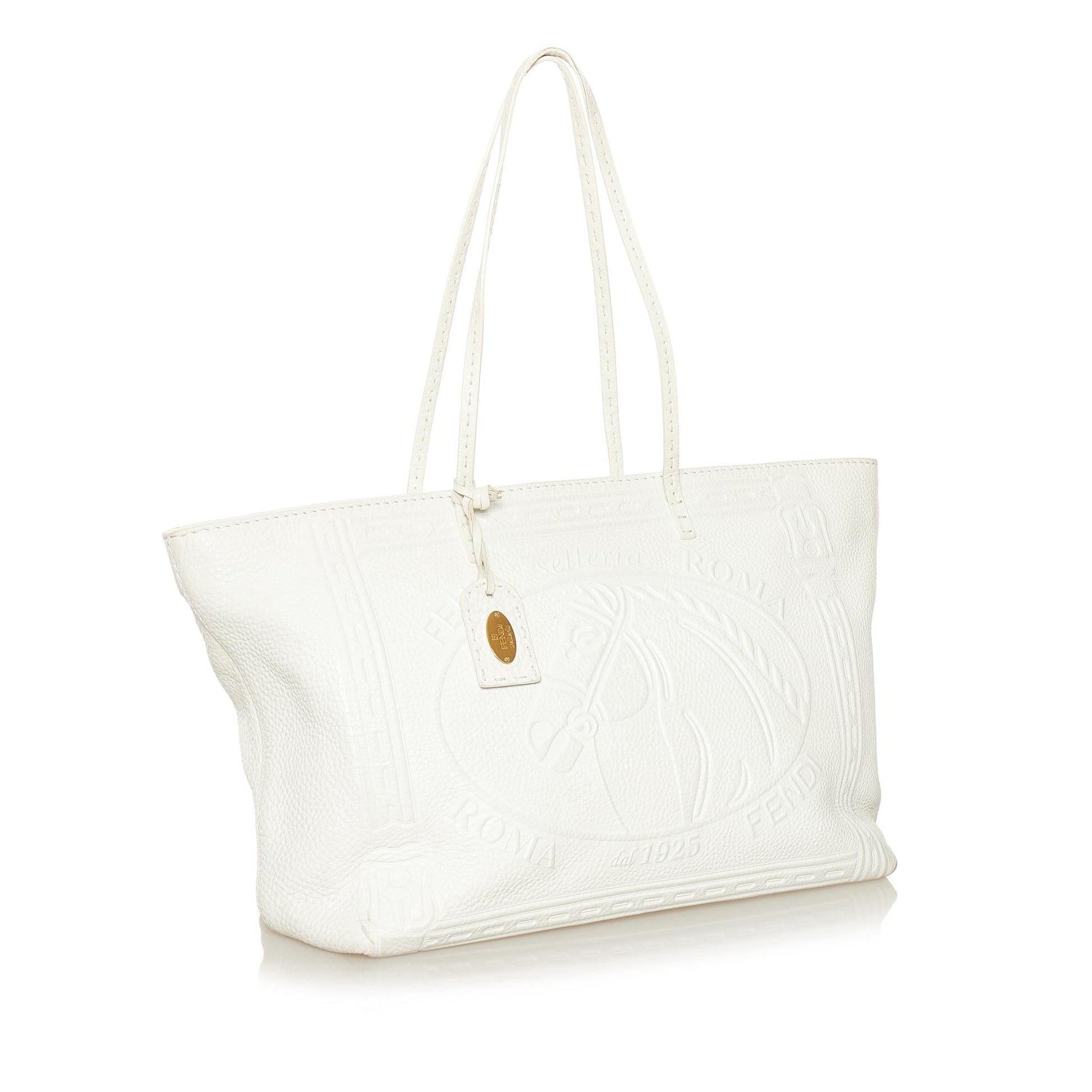Fendi Selleria Tote Bag Shg Leather Embossed