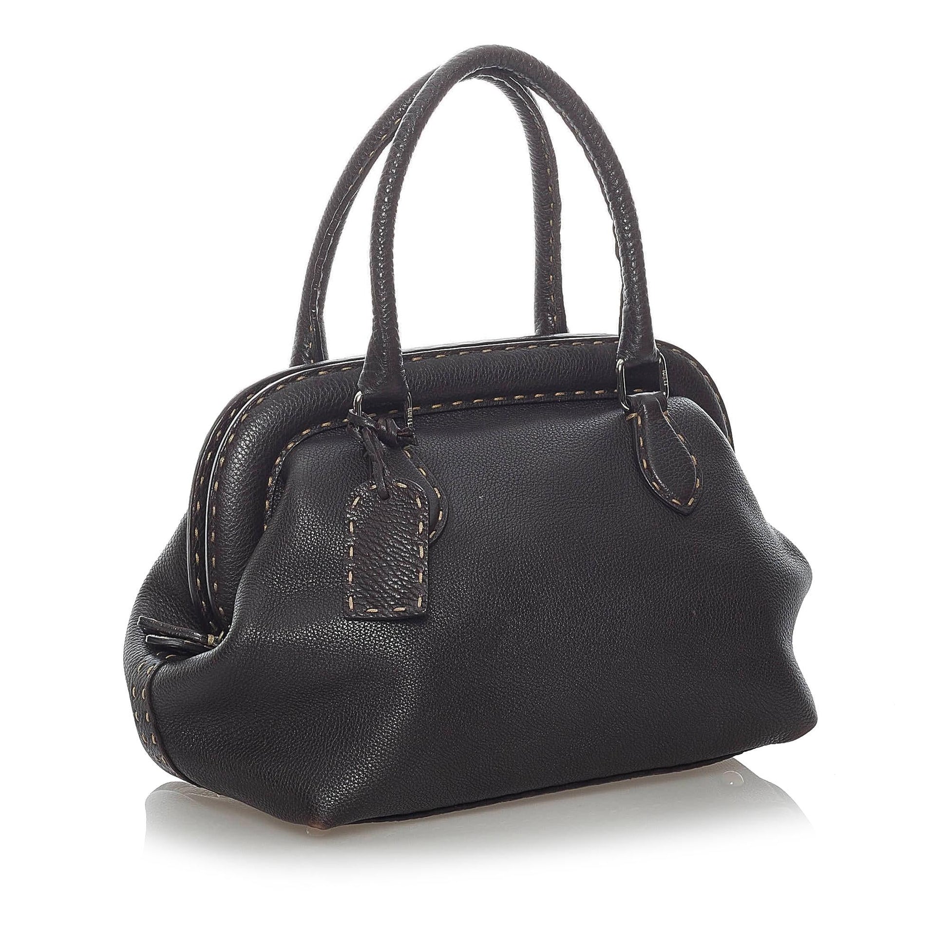 Fendi Selleria Handbag Shg Leather Satchel Bag Handbag Shg 37198