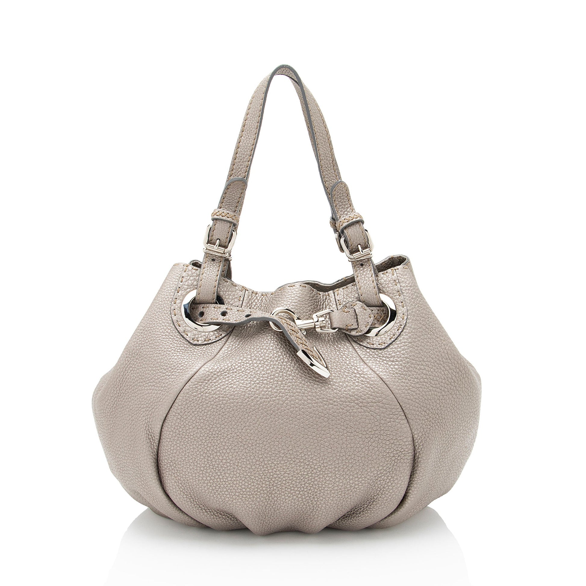 Fendi Selleria Pomodorino Satchel Leather Satchel Bag