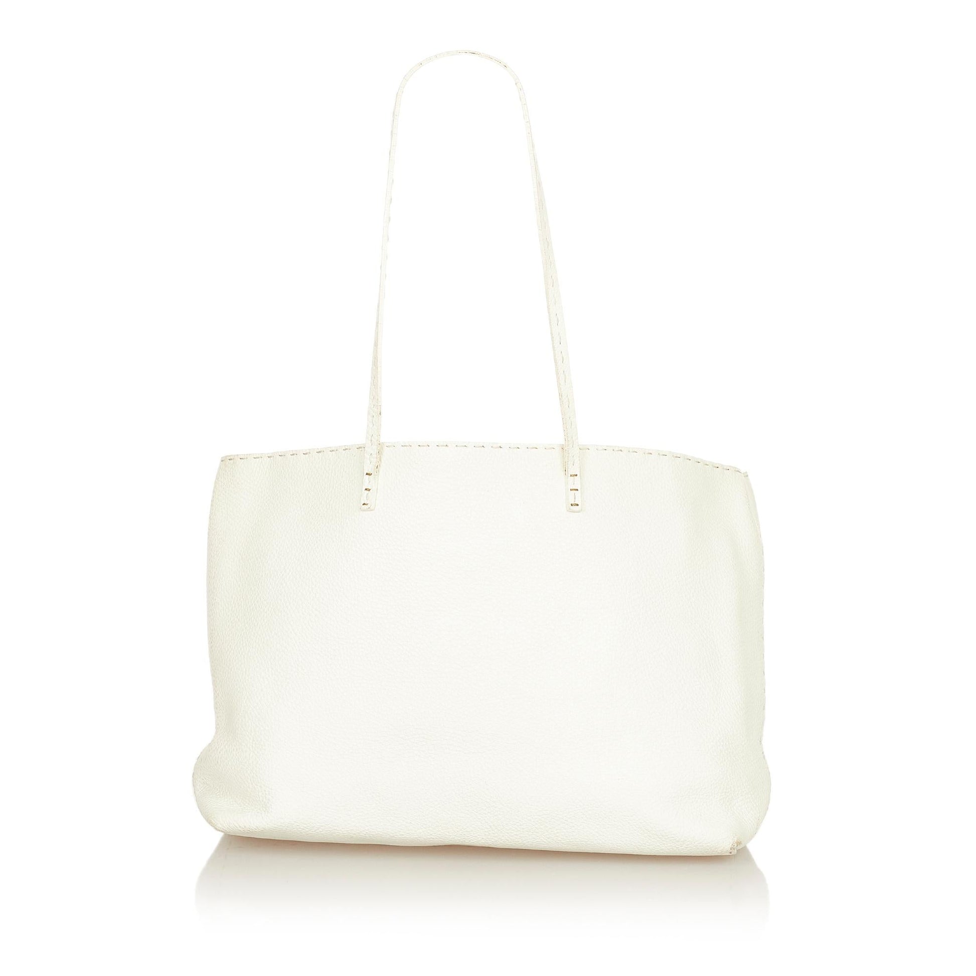 Fendi Selleria Tote Bag Shg Leather Tote Authentic 154133