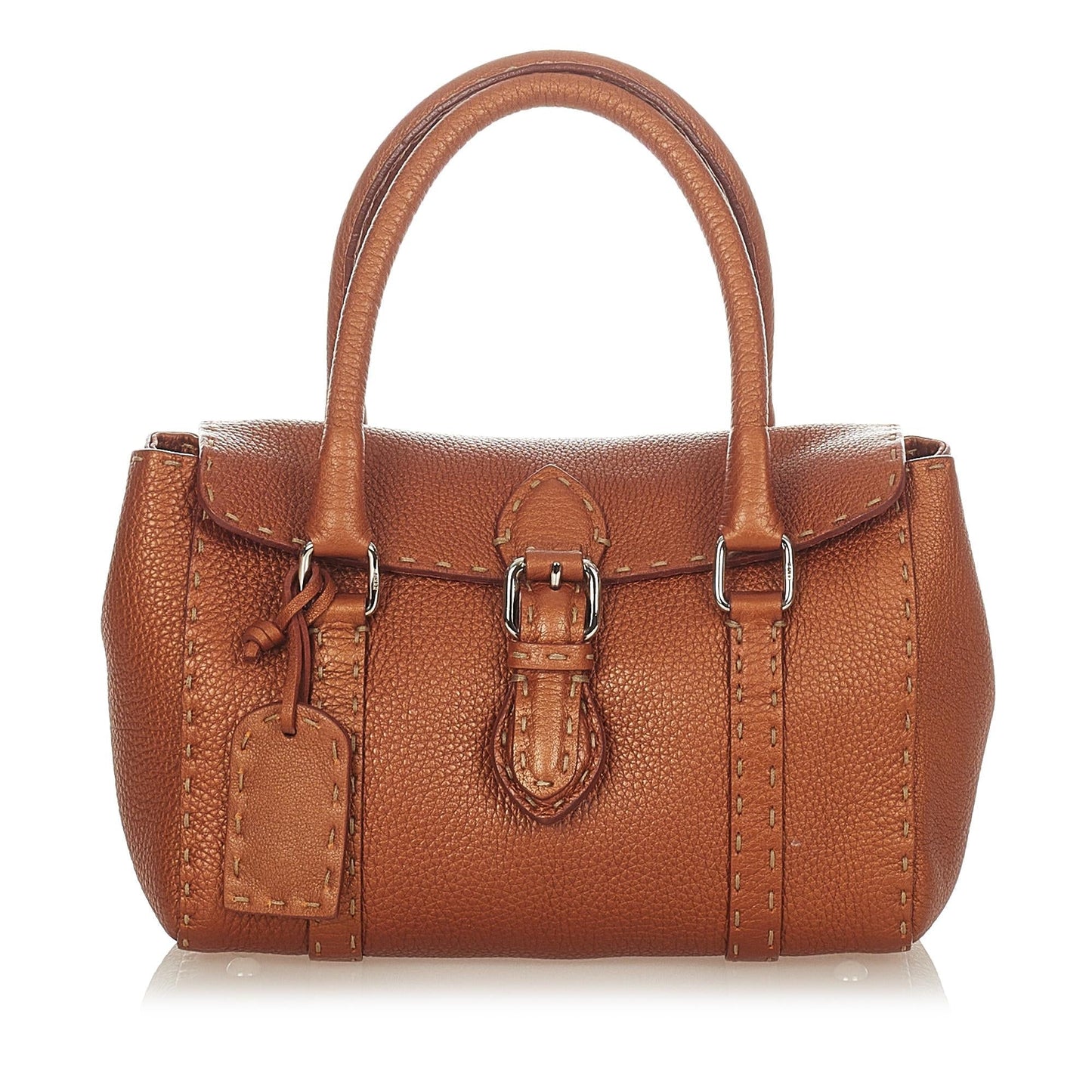 Fendi Selleria Linda Handbag Shg Leather Satchel Bag
