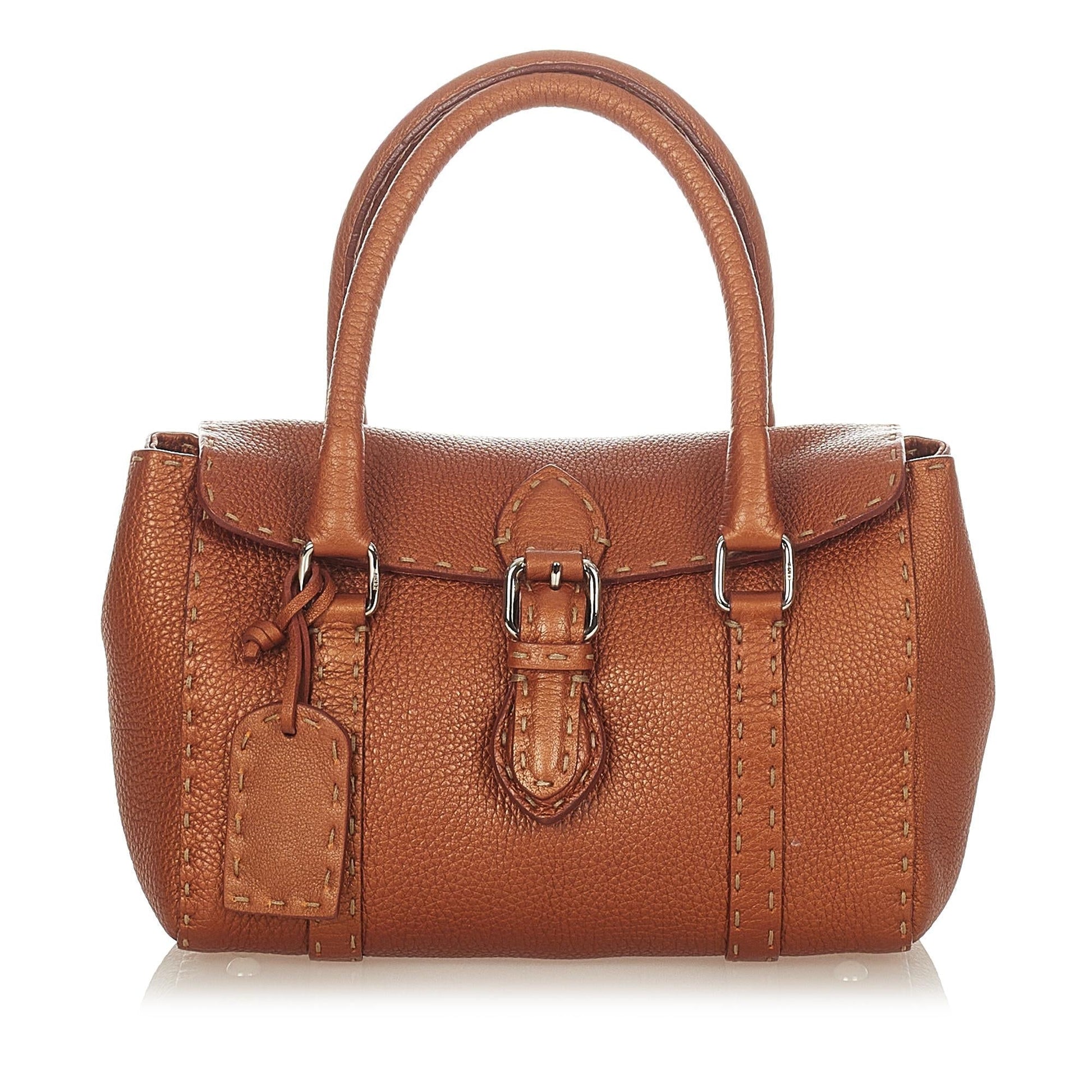 Fendi Selleria Linda Handbag Shg Leather Satchel Bag