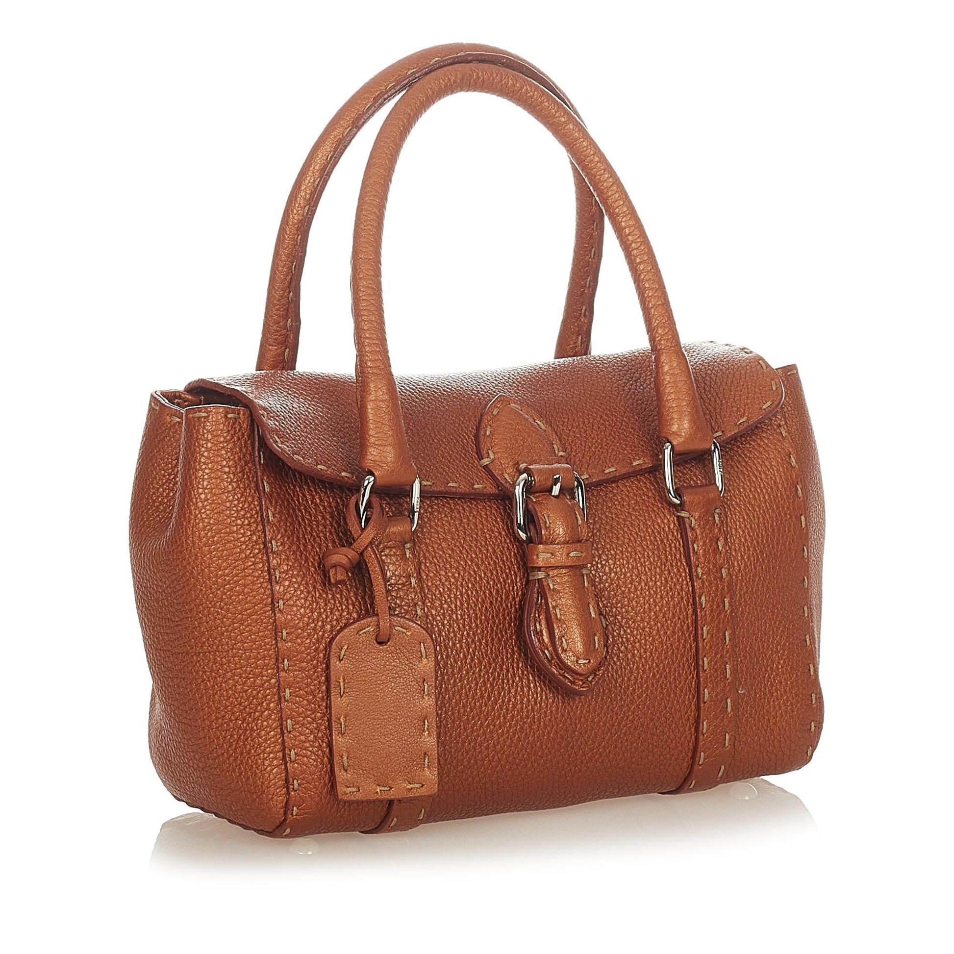 Fendi Selleria Linda Handbag Shg Leather Satchel Bag