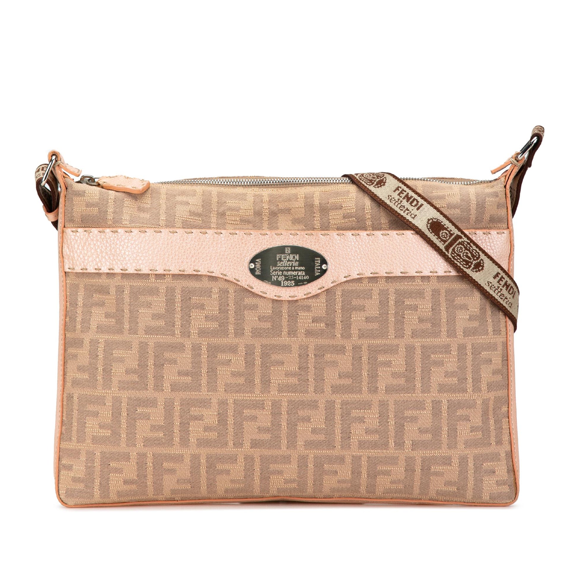 Fendi Selleria Zucca Crossbody Canvas Crossbody Bag