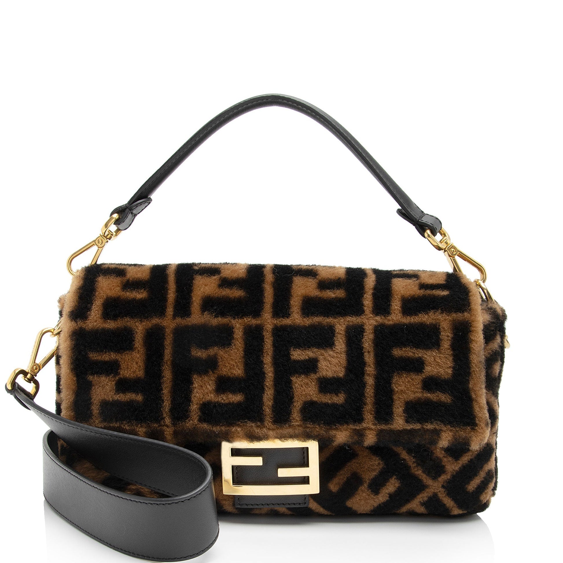 Fendi Sheepskin Ff Baguette Shoulder Bag Shf Mfpxup