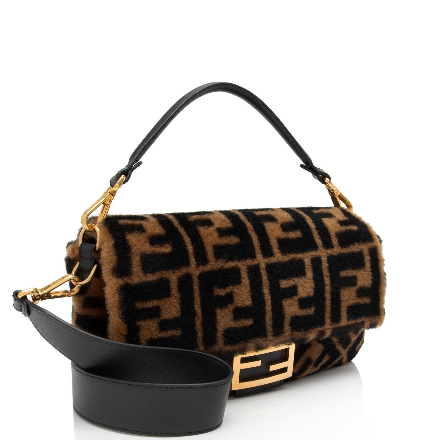 Fendi Sheepskin Ff Baguette Shoulder Bag Shf Mfpxup