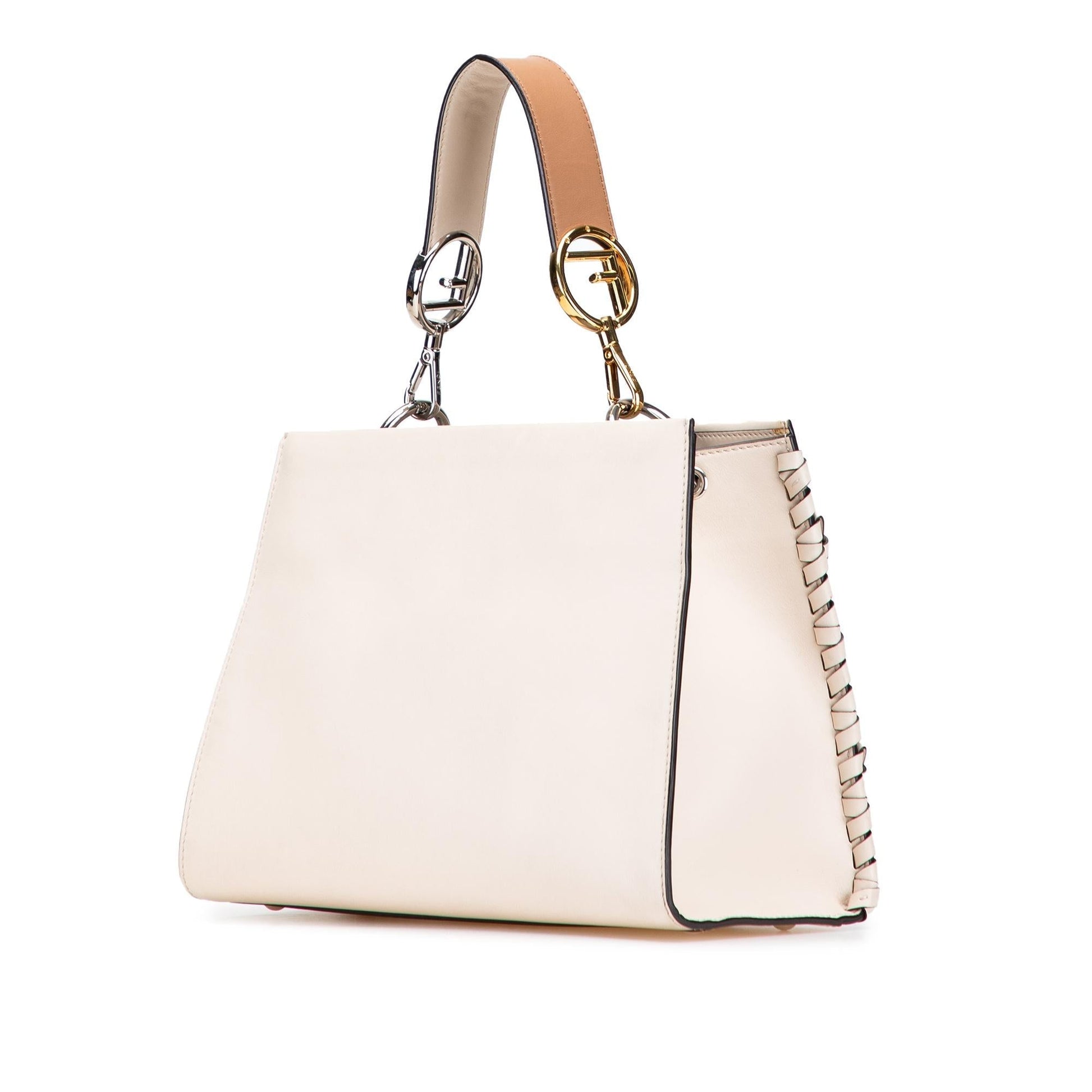 Fendi Bicolor Calfskin Whipstitch Runway Satchel Small Satchel Bag