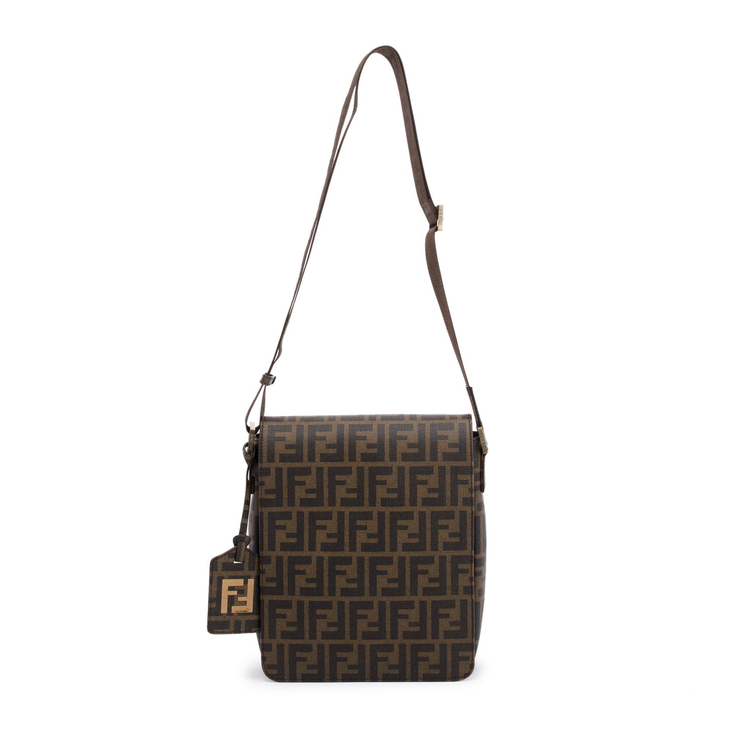 Fendi Ff Zucca Coated Messenger Bag Canvas Small Travel Bag