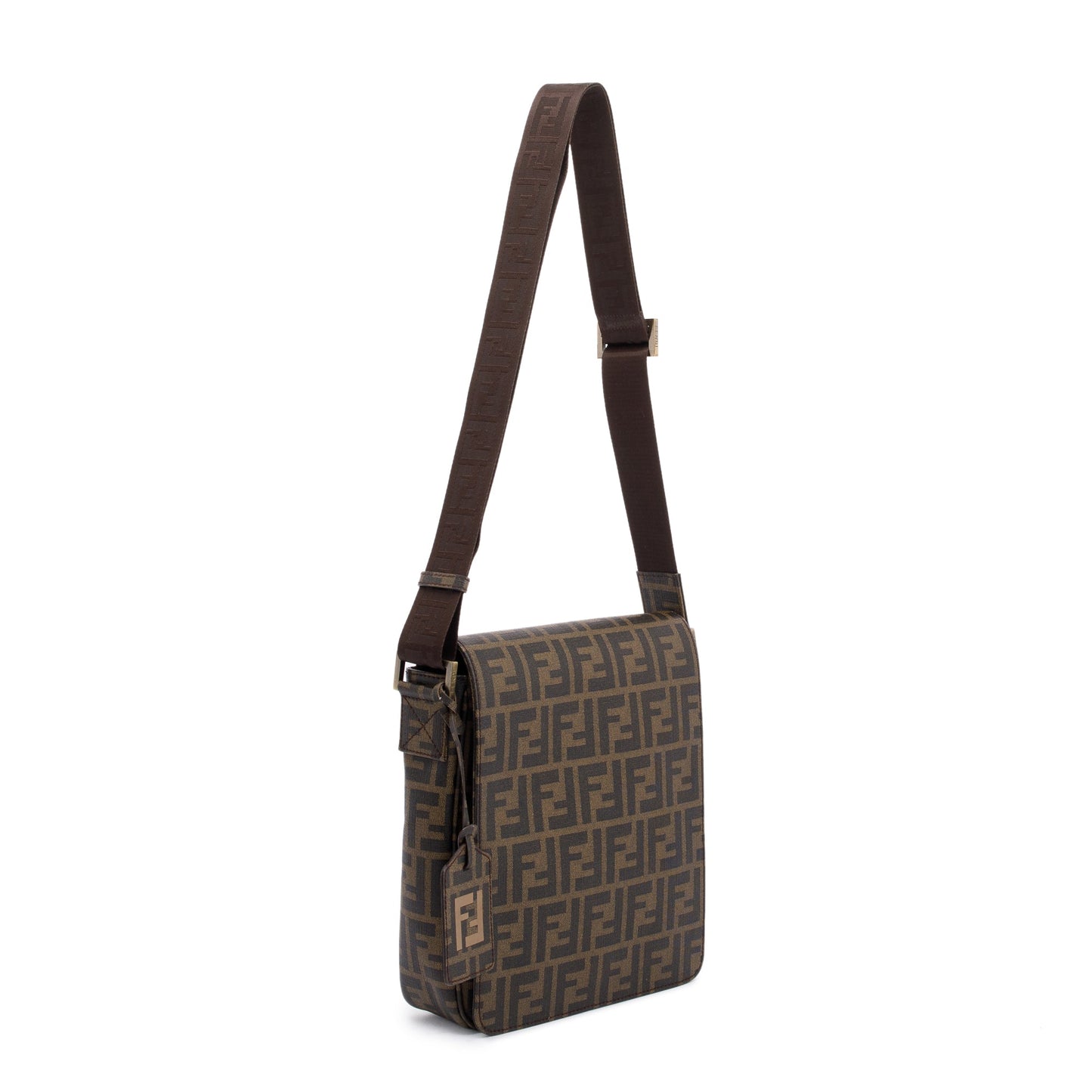 Fendi Ff Zucca Coated Messenger Bag Canvas Small Travel Bag