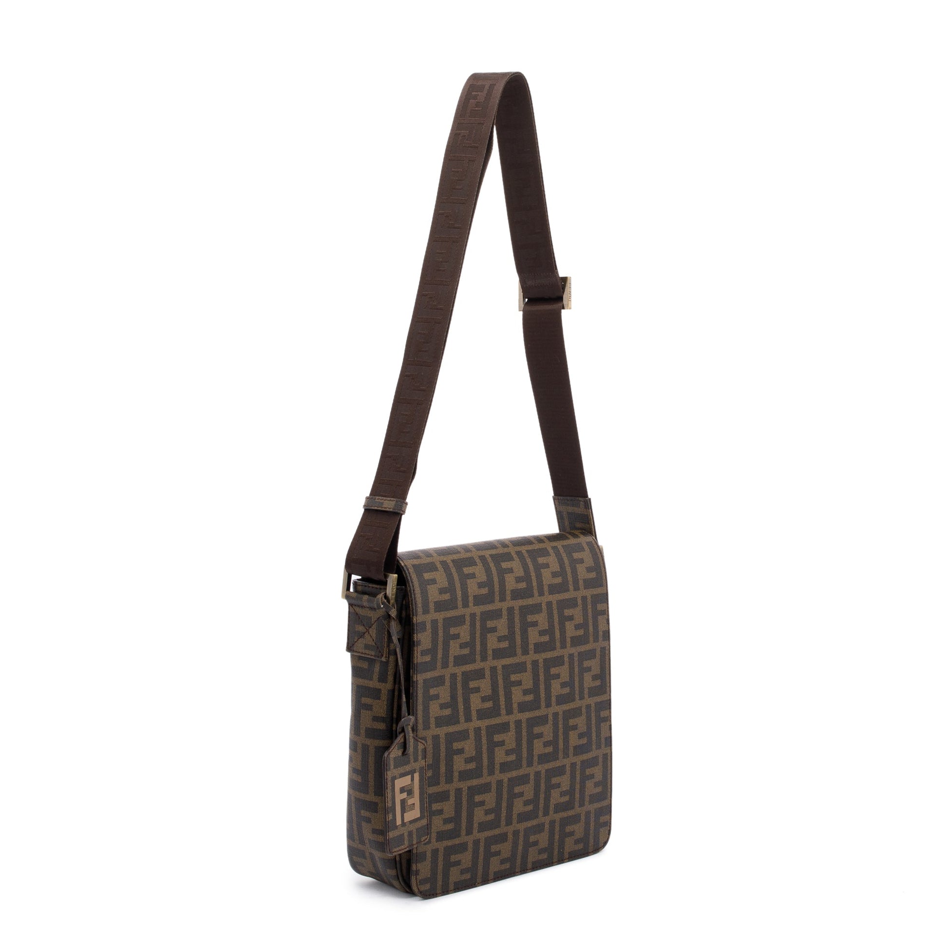 Fendi Ff Zucca Coated Messenger Bag Canvas Small Travel Bag