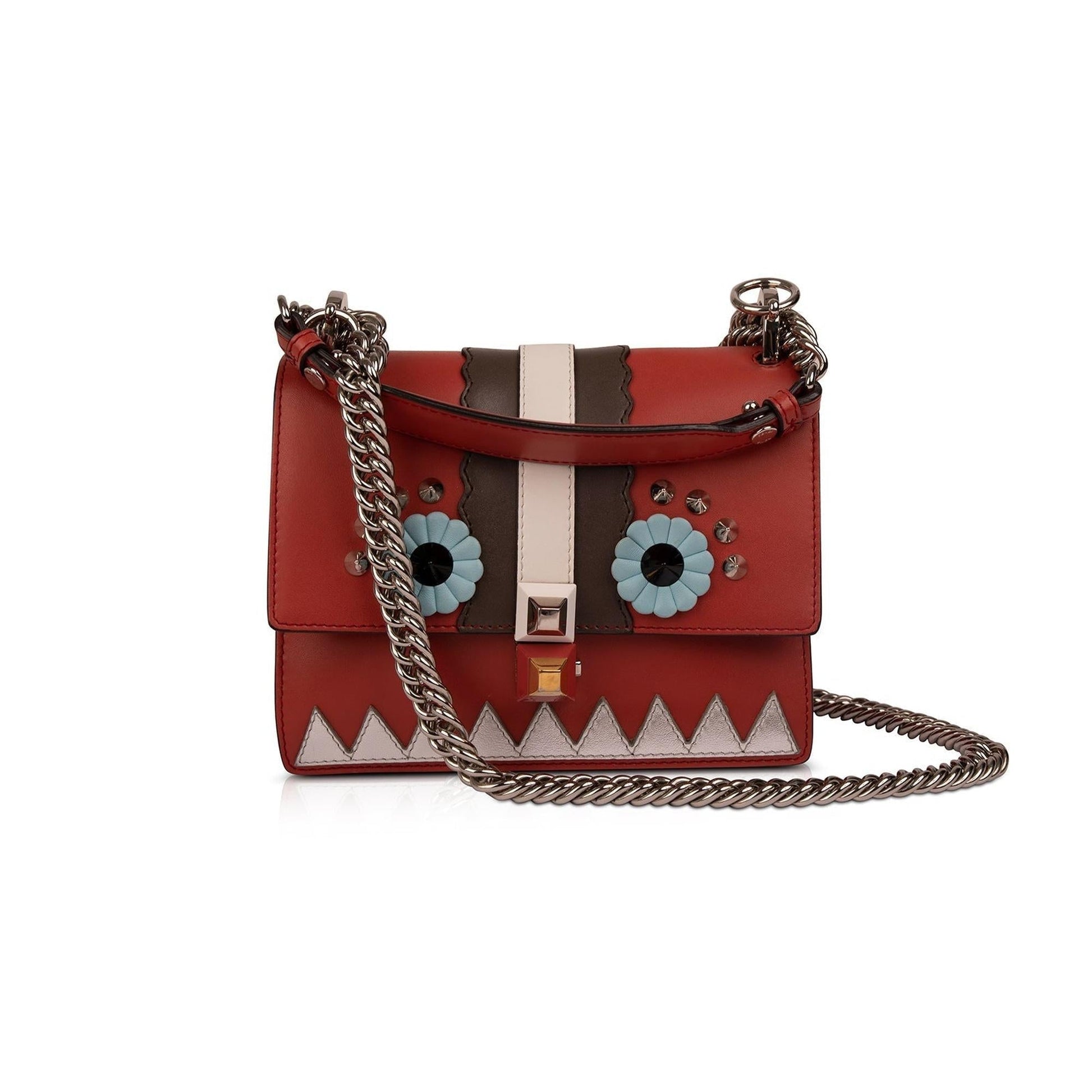 Fendi Kan Faces Bag Leather Small Travel Bag