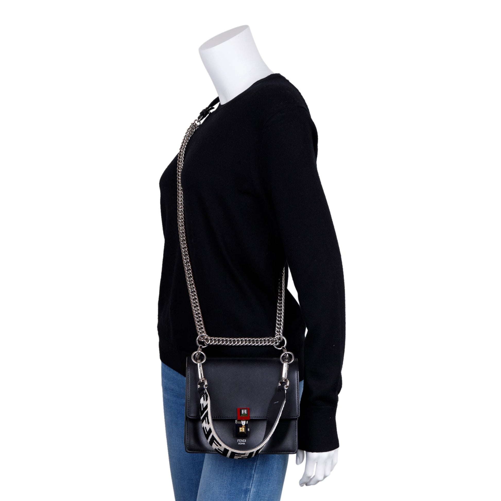 Fendi Kan Shoulder Bag Leather Small