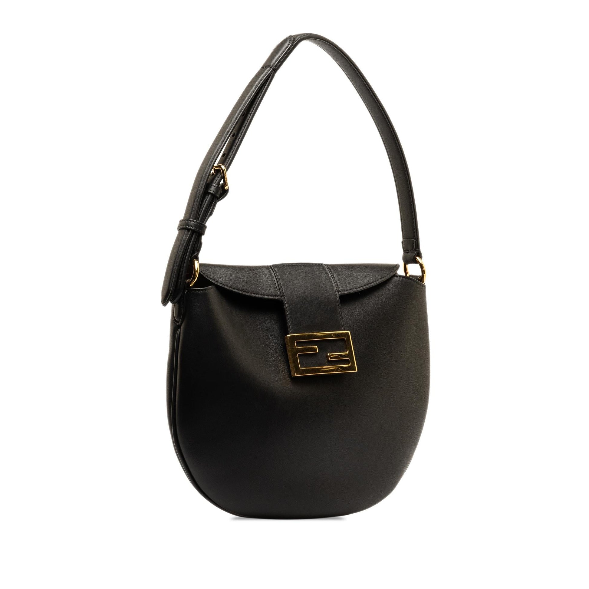 Fendi Croissant Hobo Shg Dnderr Leather Small Shoulder Bag