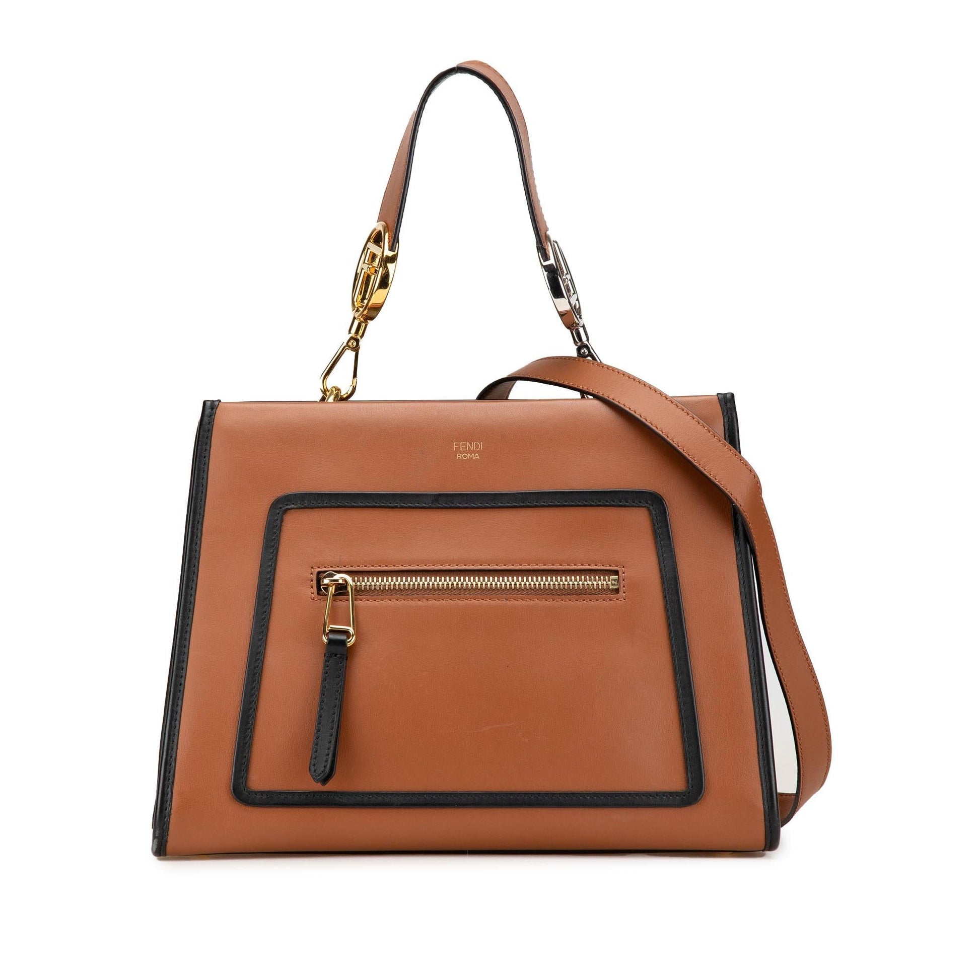 Fendi Runaway Satchel Leather Small Satchel Bag