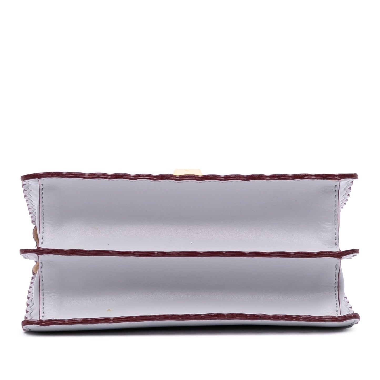 Fendi Studded Scalloped Kan Crossbody Bag Leather Small