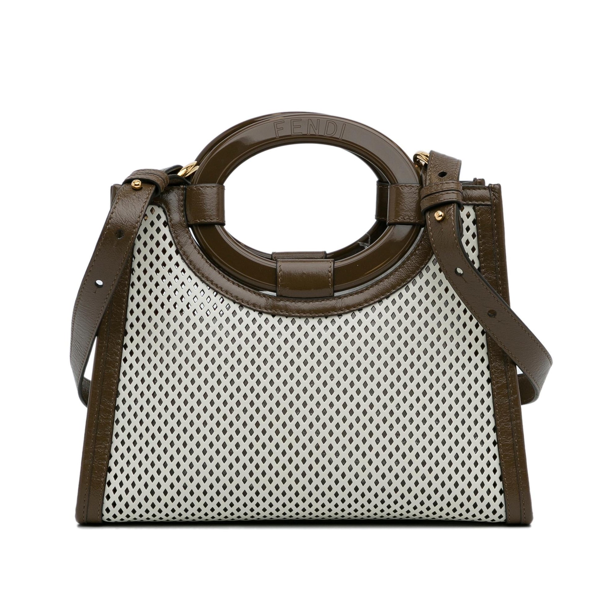 Fendi Perforated Runaway Tote Bag Shg Cylvjd Small