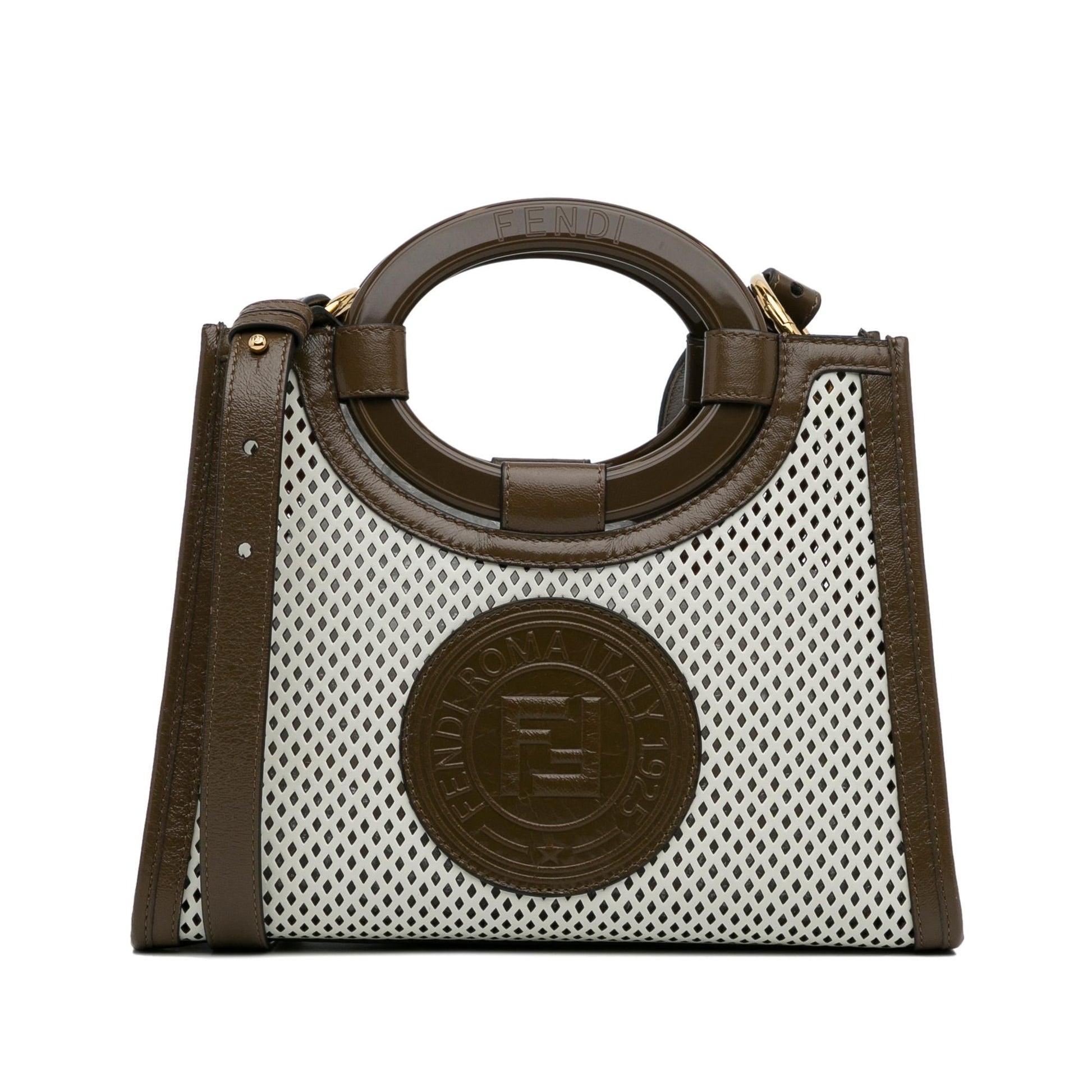 Fendi Perforated Runaway Tote Bag Shg Cylvjd Small