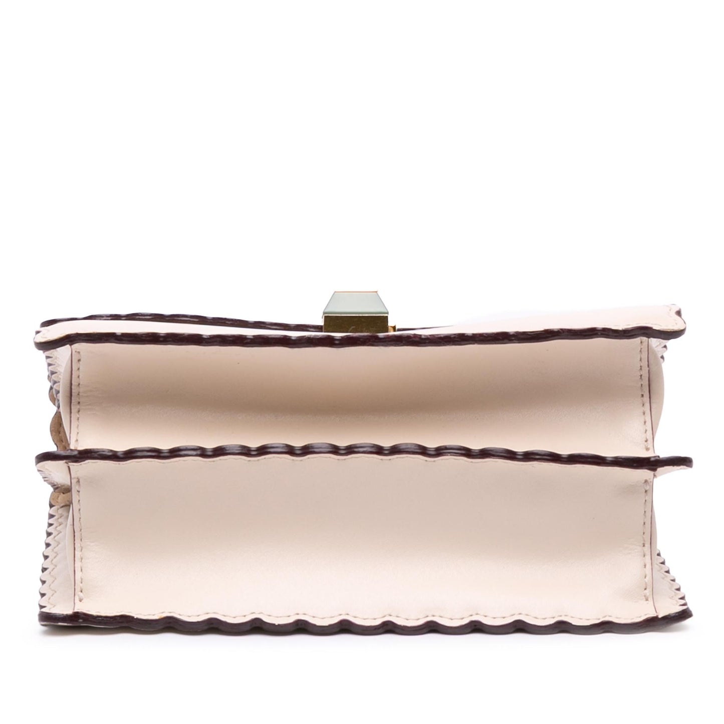 Fendi Scalloped Kan Crossbody Leather Small Crossbody Bag