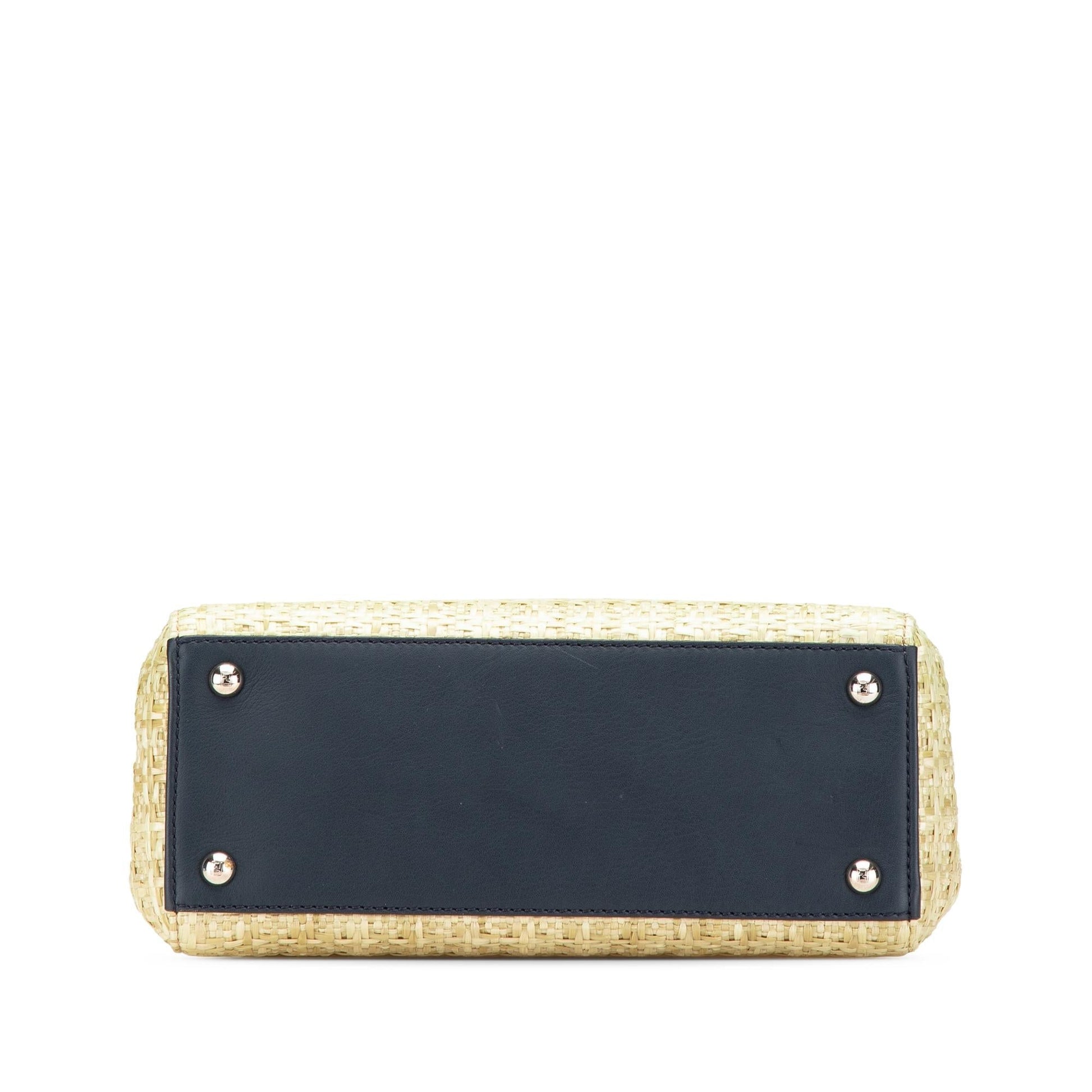 Fendi Regular 2Jours Satchel Raffia Vitello Small Satchel Bag Regular 2Jours Satchel