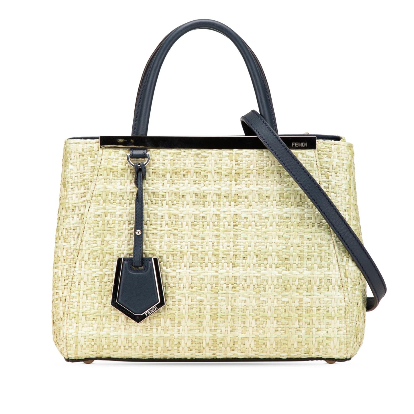 Fendi Regular 2Jours Satchel Raffia Vitello Small Satchel Bag