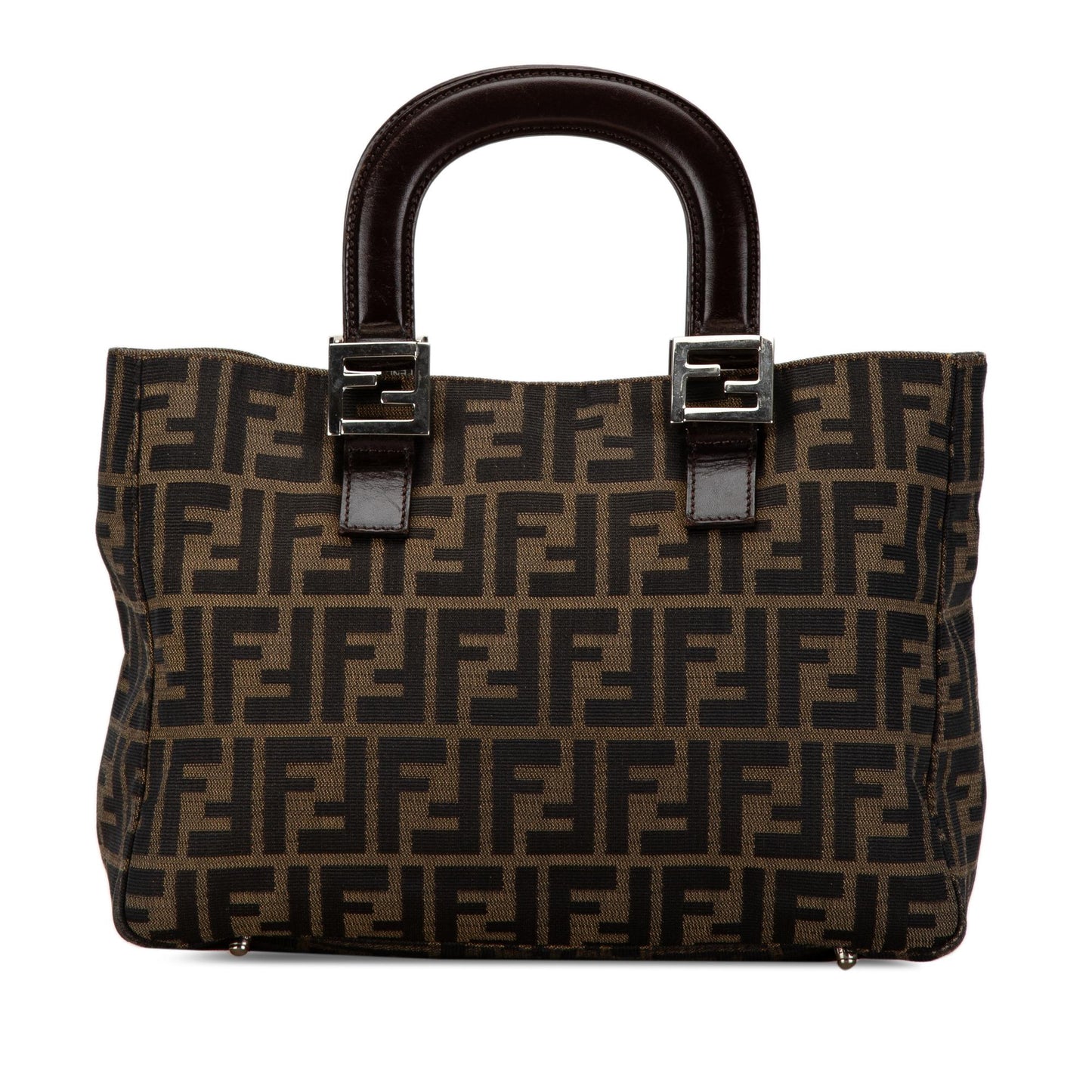 Fendi Zucca Twins Tote Shg Bivhmx Canvas Small Tote Bag