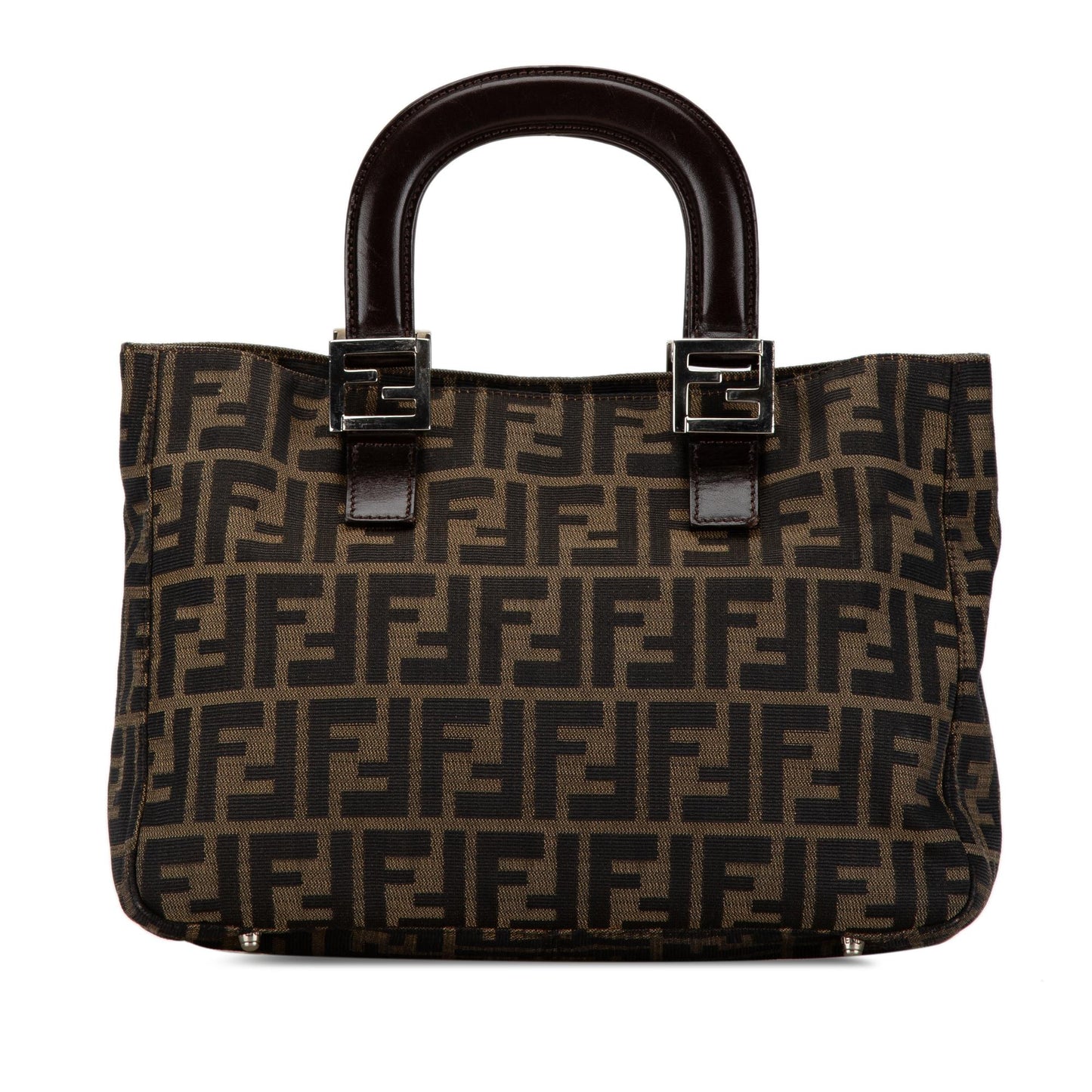 Fendi Zucca Twins Tote Shg Bivhmx Canvas Small Tote Bag