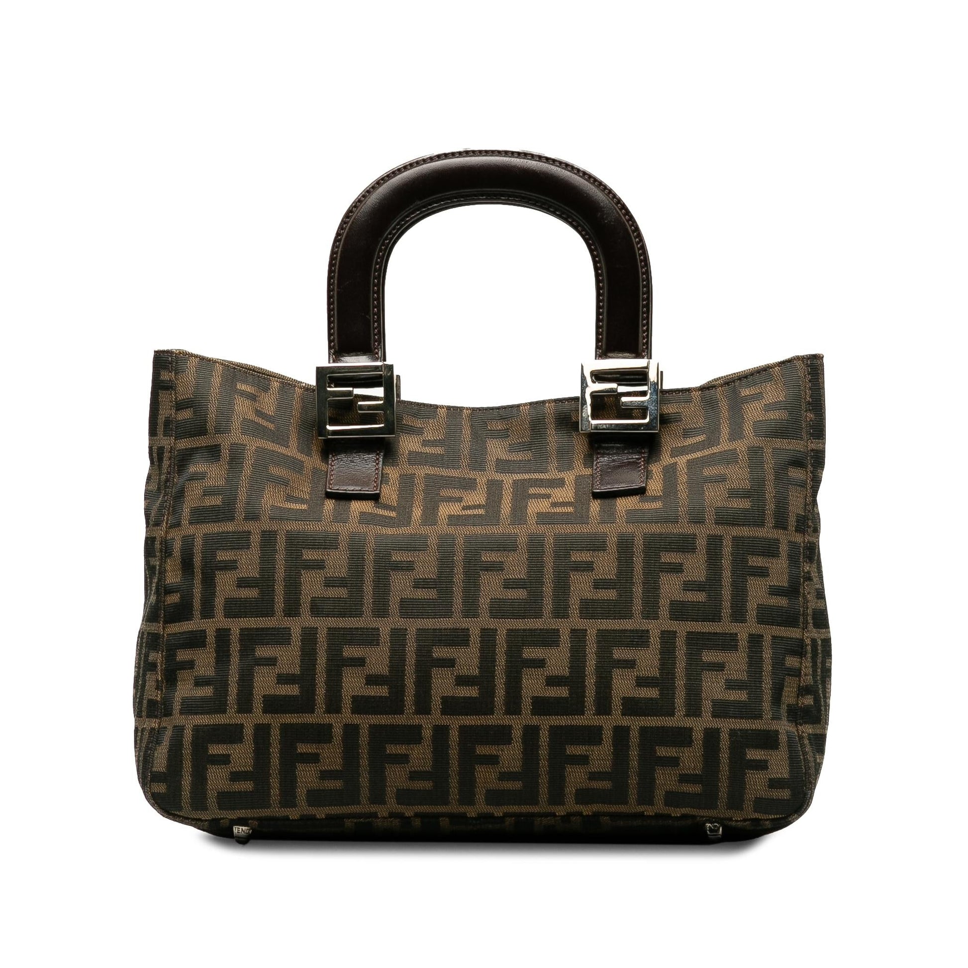 Fendi Zucca Twins Tote Shg Kog7Li Canvas Small Tote Bag