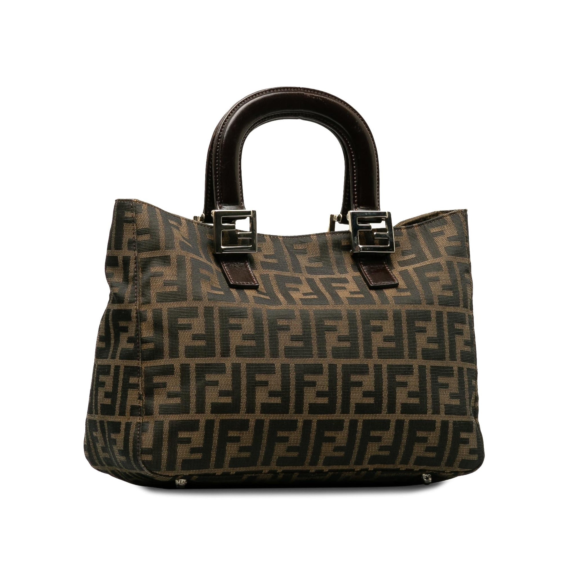 Fendi Zucca Twins Tote Canvas Small Tote Bag Tote Shg Vw77Xo