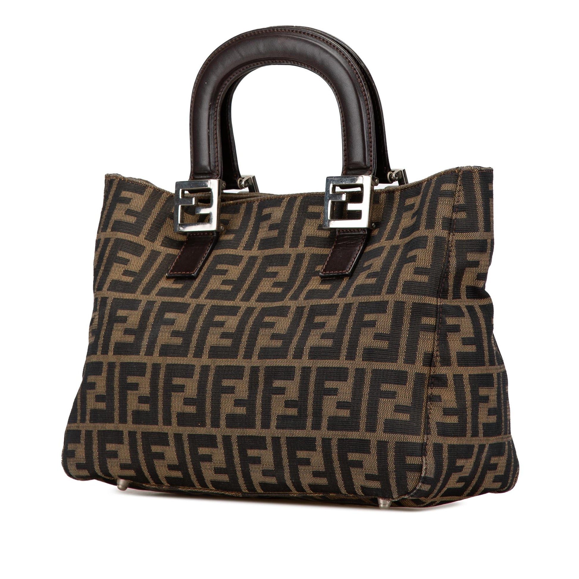 Fendi Zucca Twins Tote Canvas Small Tote Bag Tote Shg Bc6Zcd
