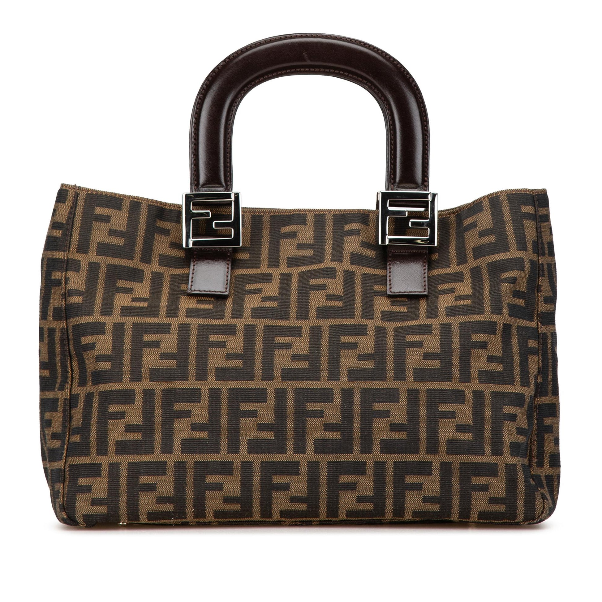Fendi Zucca Twins Tote Canvas Small Tote Bag Canvas Twins Tote