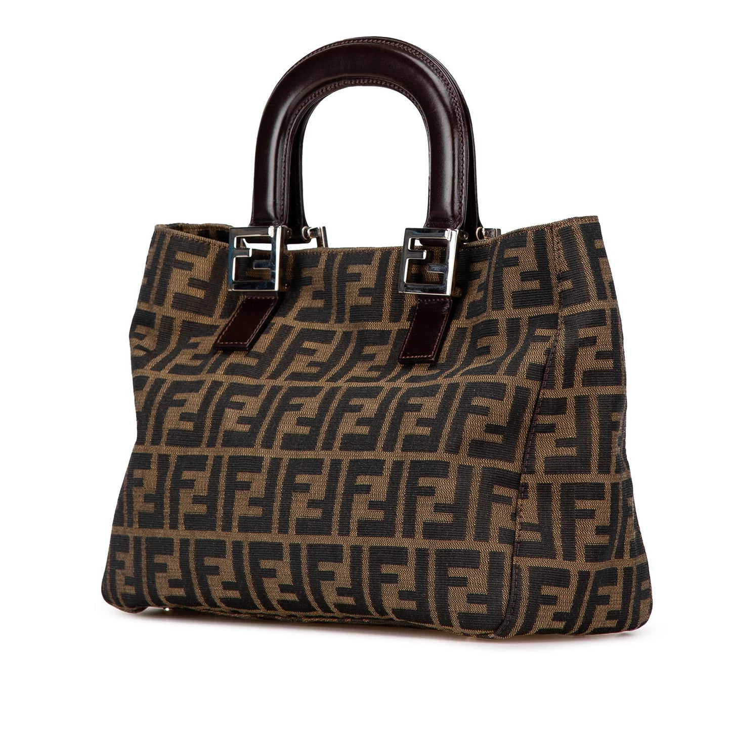 Fendi Zucca Twins Tote Canvas Small Tote Bag Canvas Twins Tote