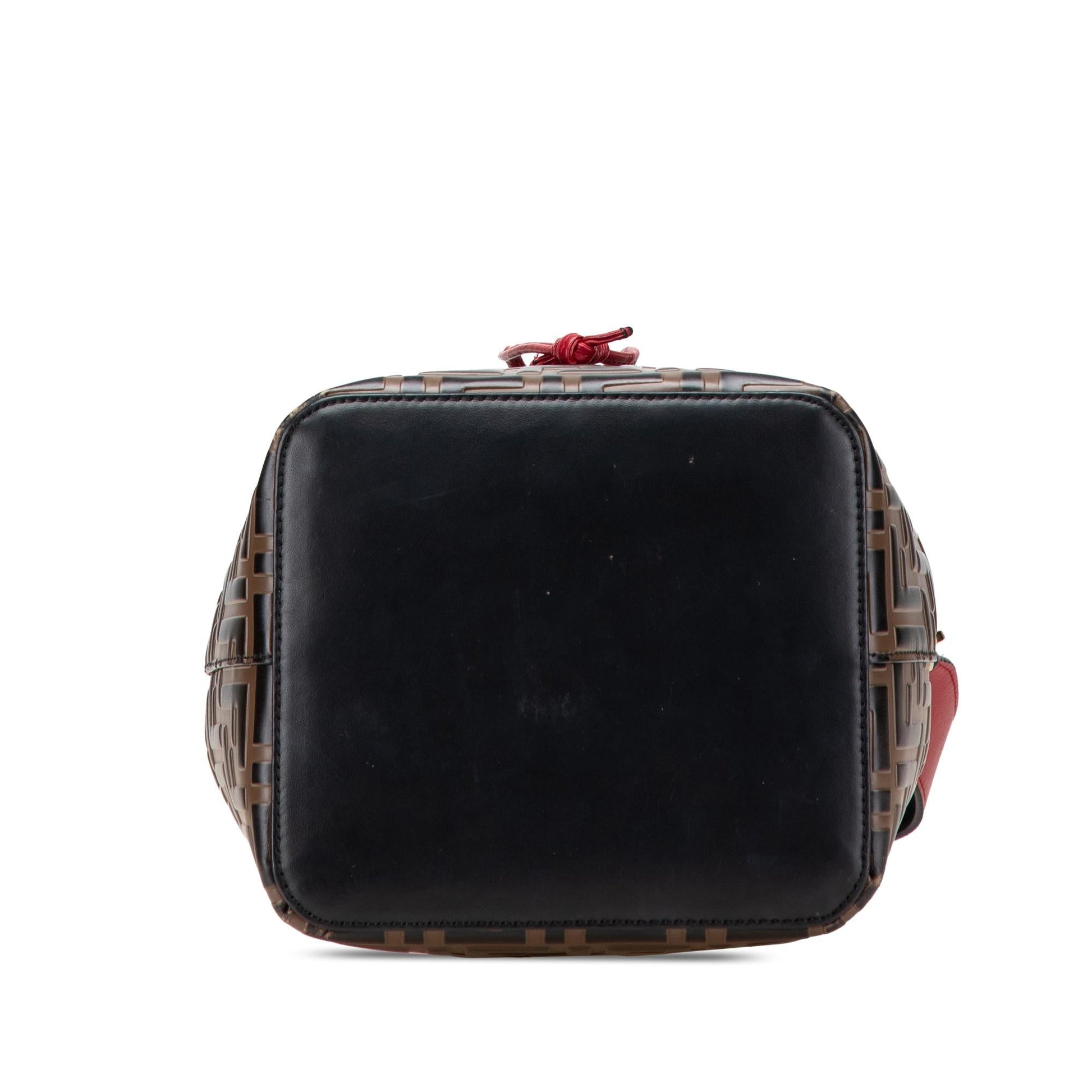 Fendi Zucca Mon Tresor Leather Small Embossed Shoulder Bag