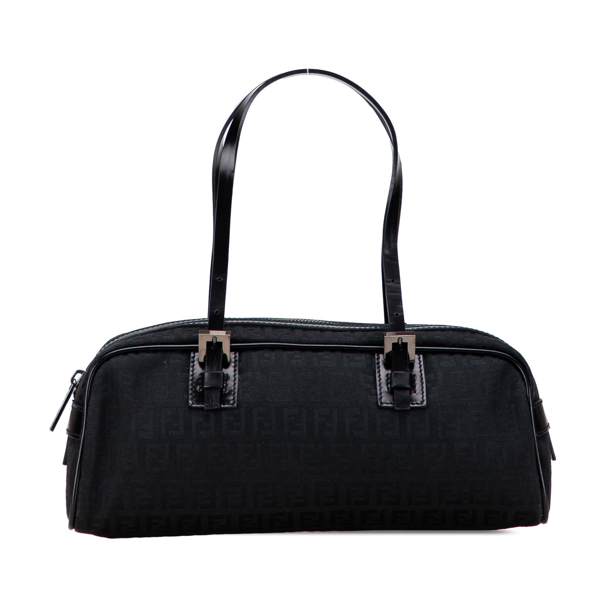Fendi Zucchino Handbag Canvas Small Satchel Bag