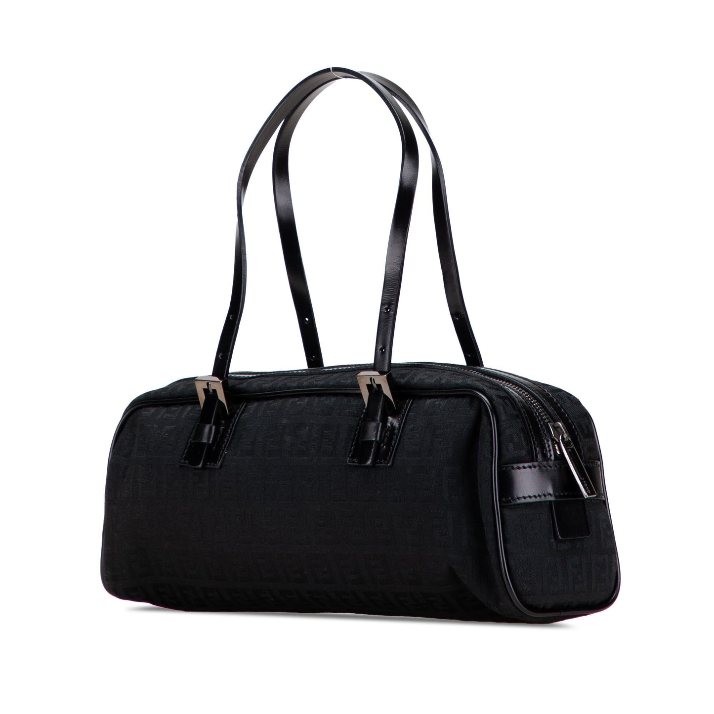 Fendi Zucchino Handbag Canvas Small Satchel Bag