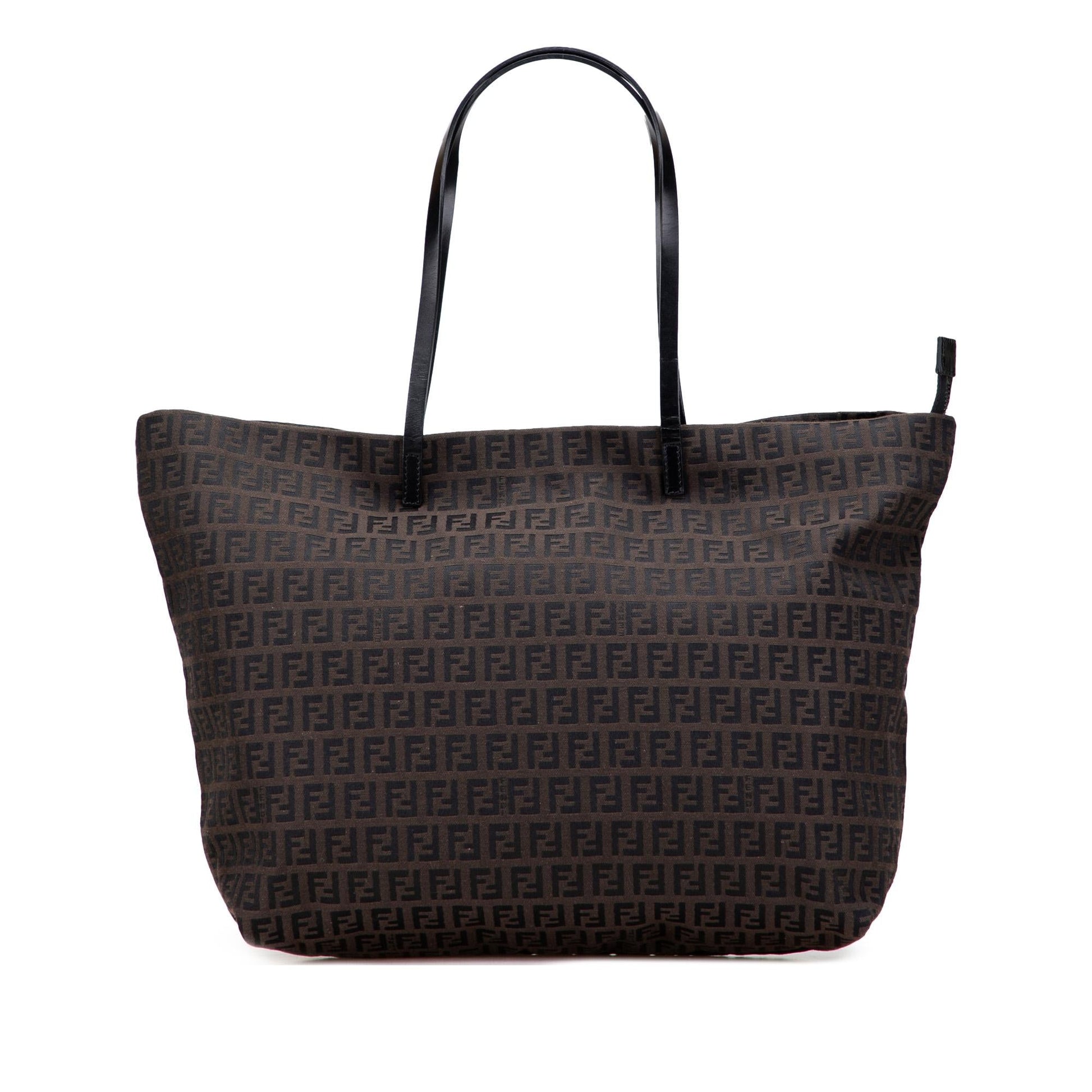 Fendi Zucchino Tote Canvas Small Tote Bag