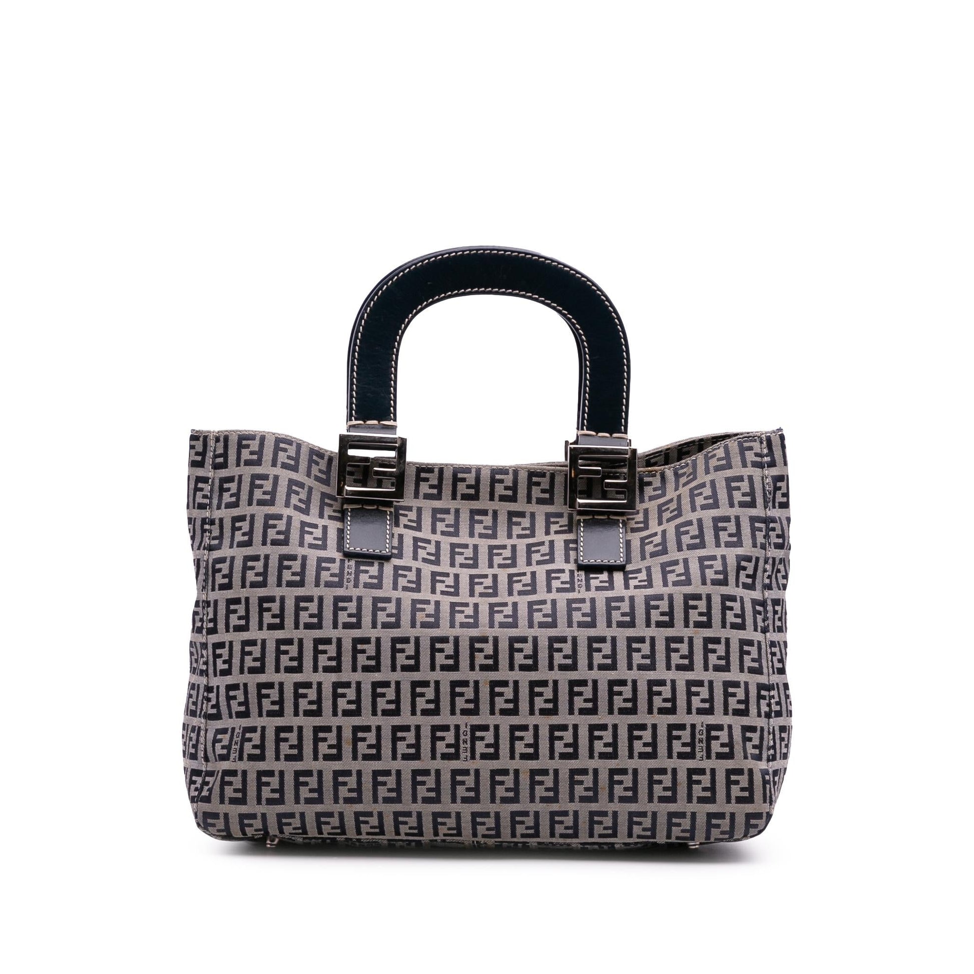 Fendi Zucchino Twins Tote Canvas Small Tote Bag Canvas Twins Tote