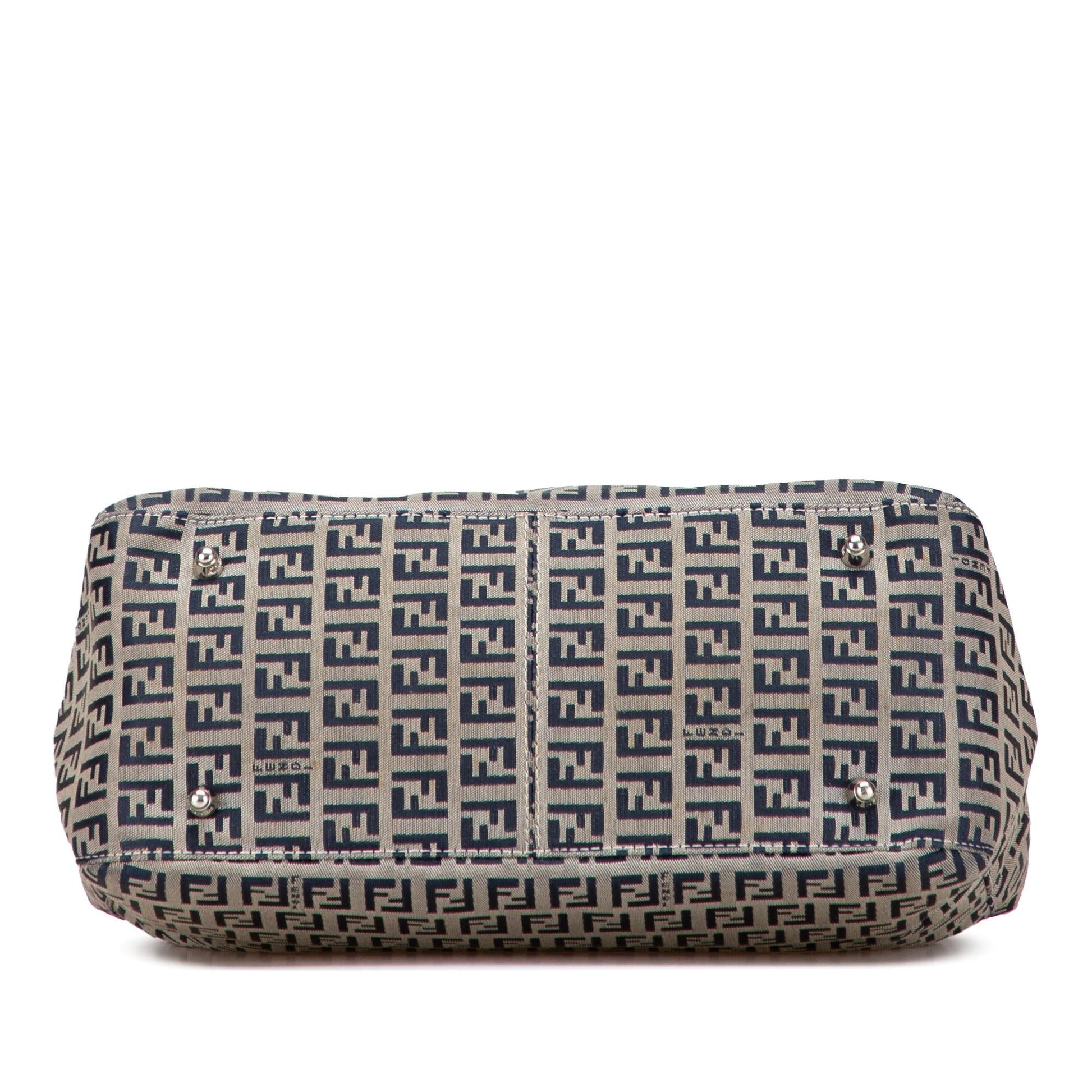 Fendi Zucchino Twins Tote Canvas Small Tote Bag