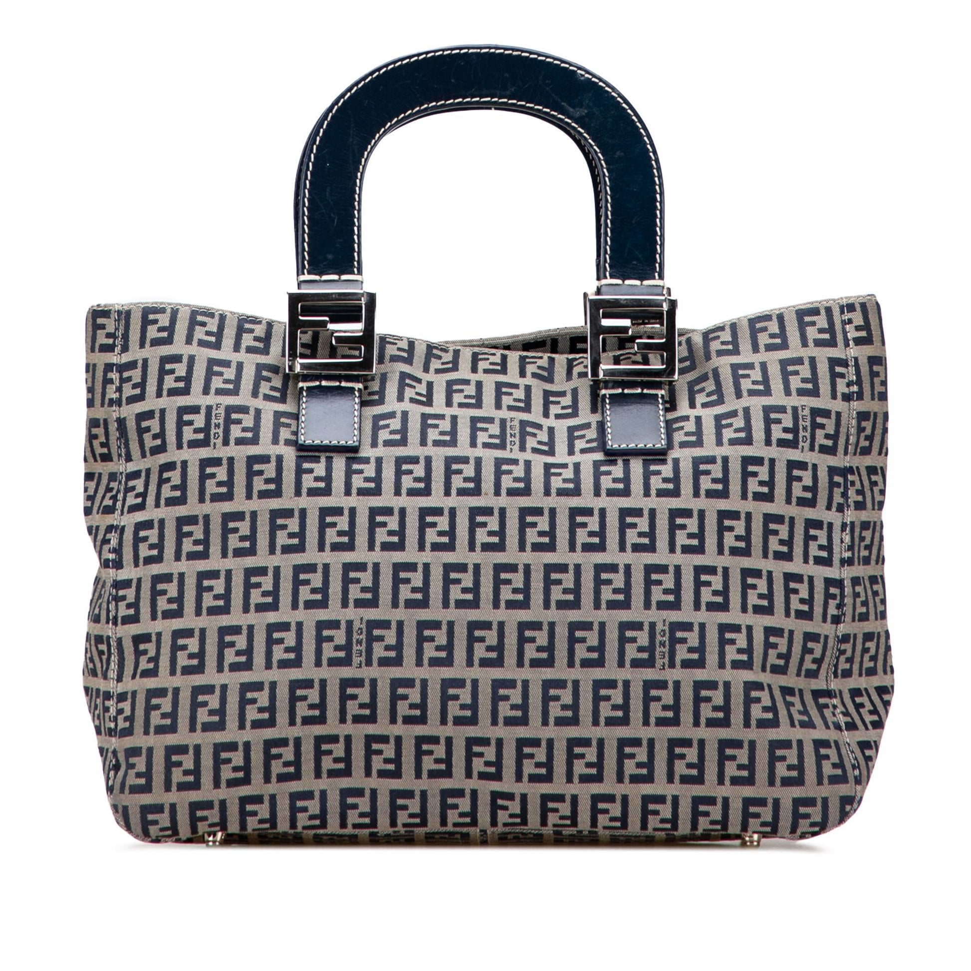 Fendi Zucchino Twins Tote Canvas Small Tote Bag