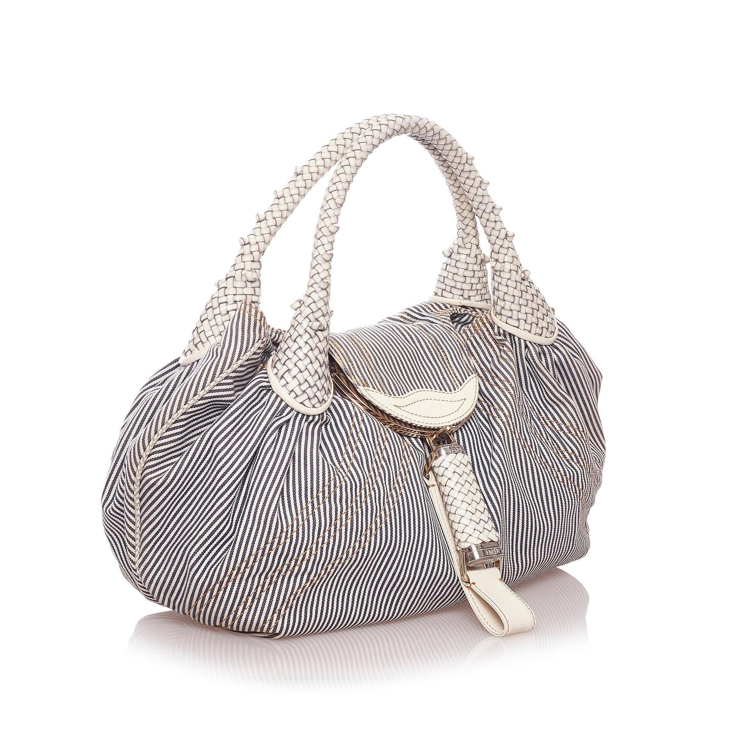 Fendi Spy Handbag Shg Denim Satchel Bag
