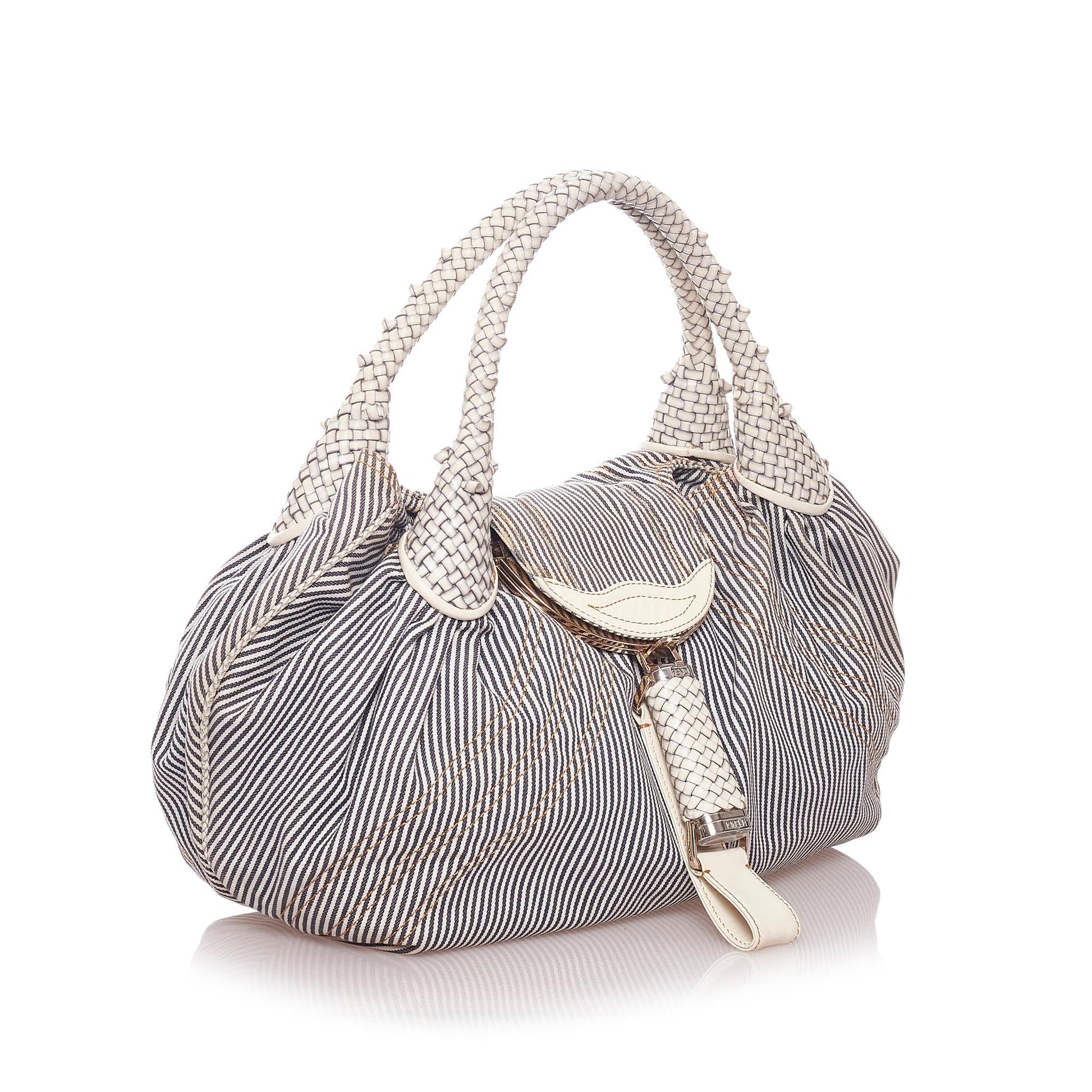 Fendi Spy Handbag Shg Denim Satchel Bag