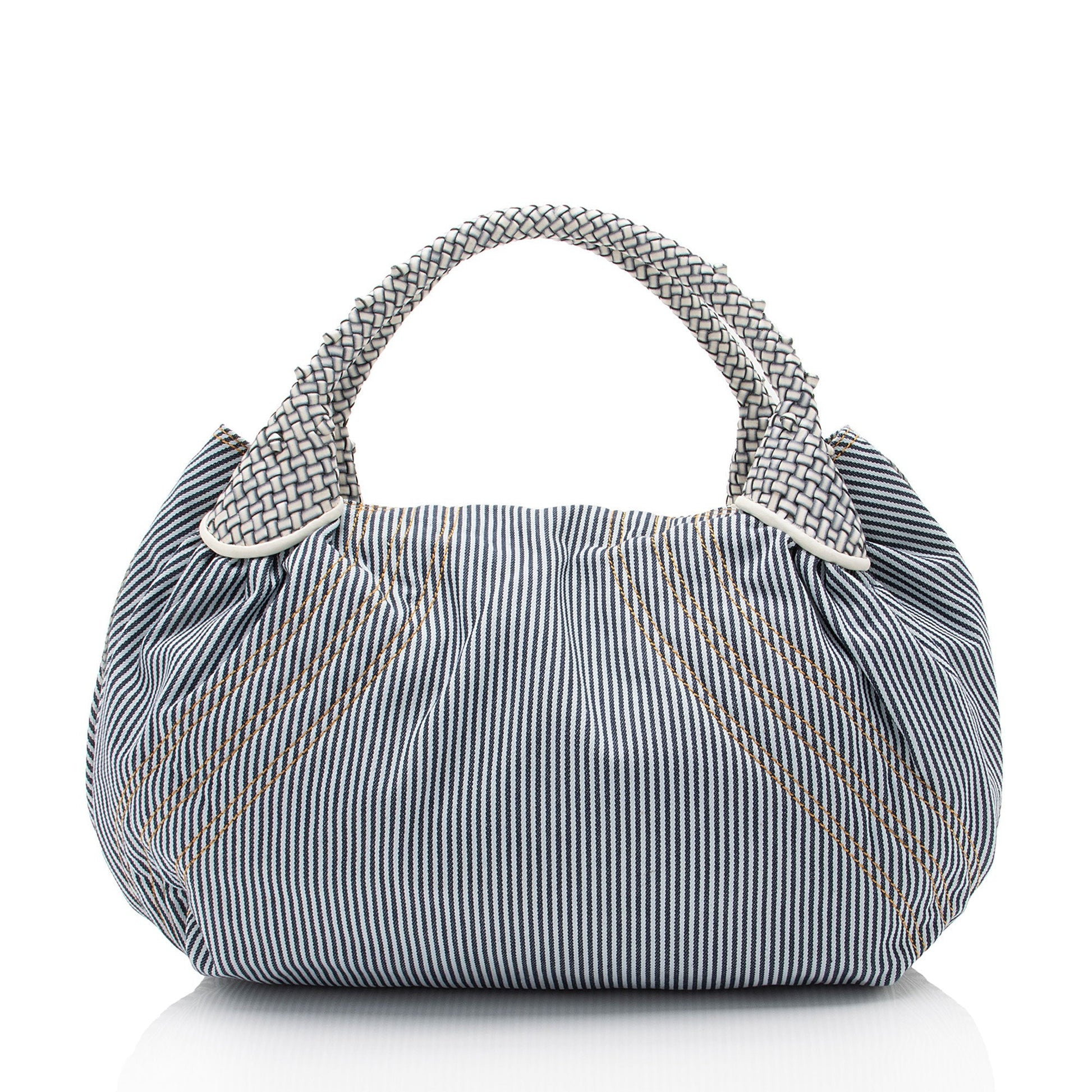 Fendi Striped Spy Satchel Shf I8Zclg Denim Satchel Bag