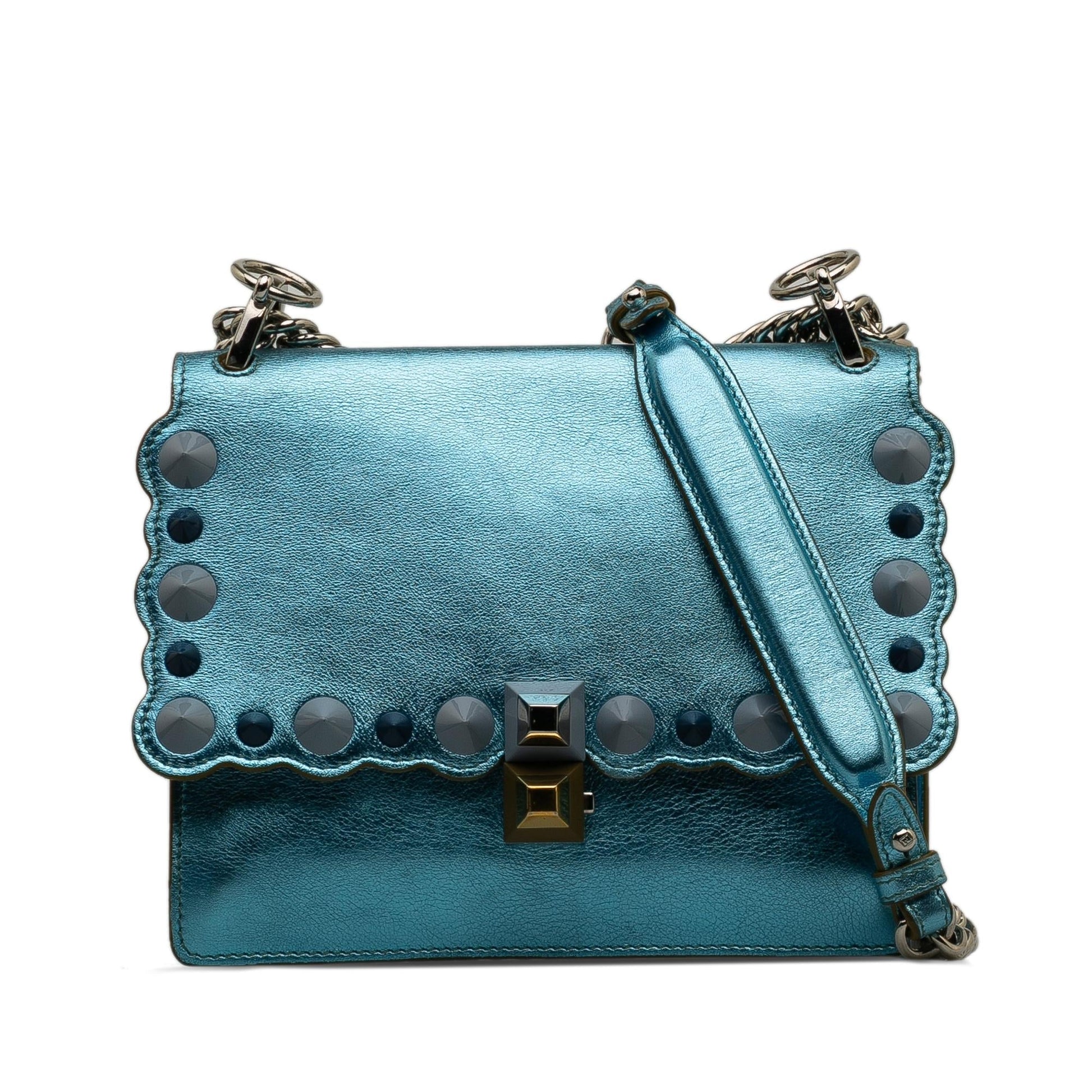 Fendi Studded Scalloped Kan Crossbody Shg Cegccl Crossbody Bag
