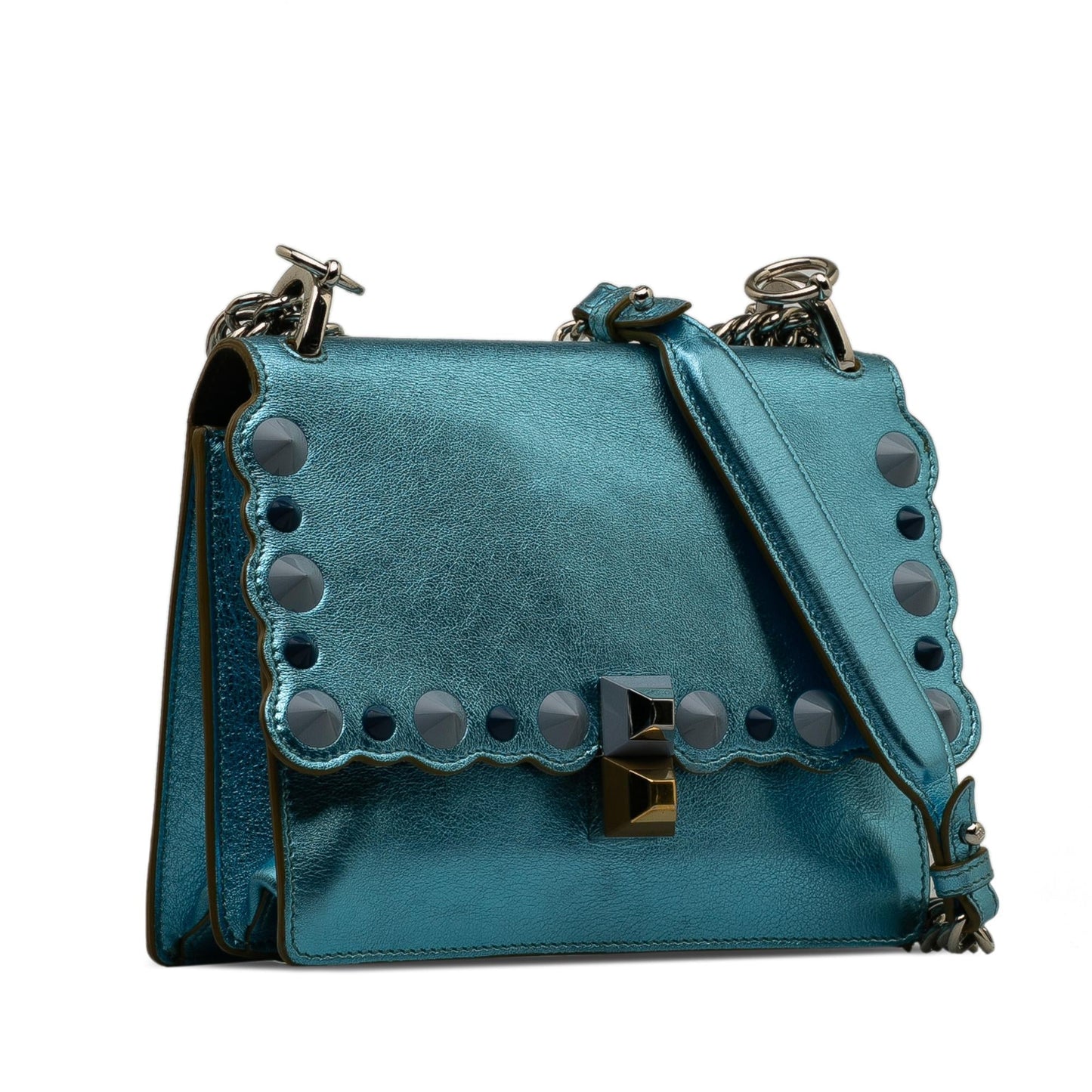 Fendi Studded Scalloped Kan Crossbody Shg Cegccl Crossbody Bag