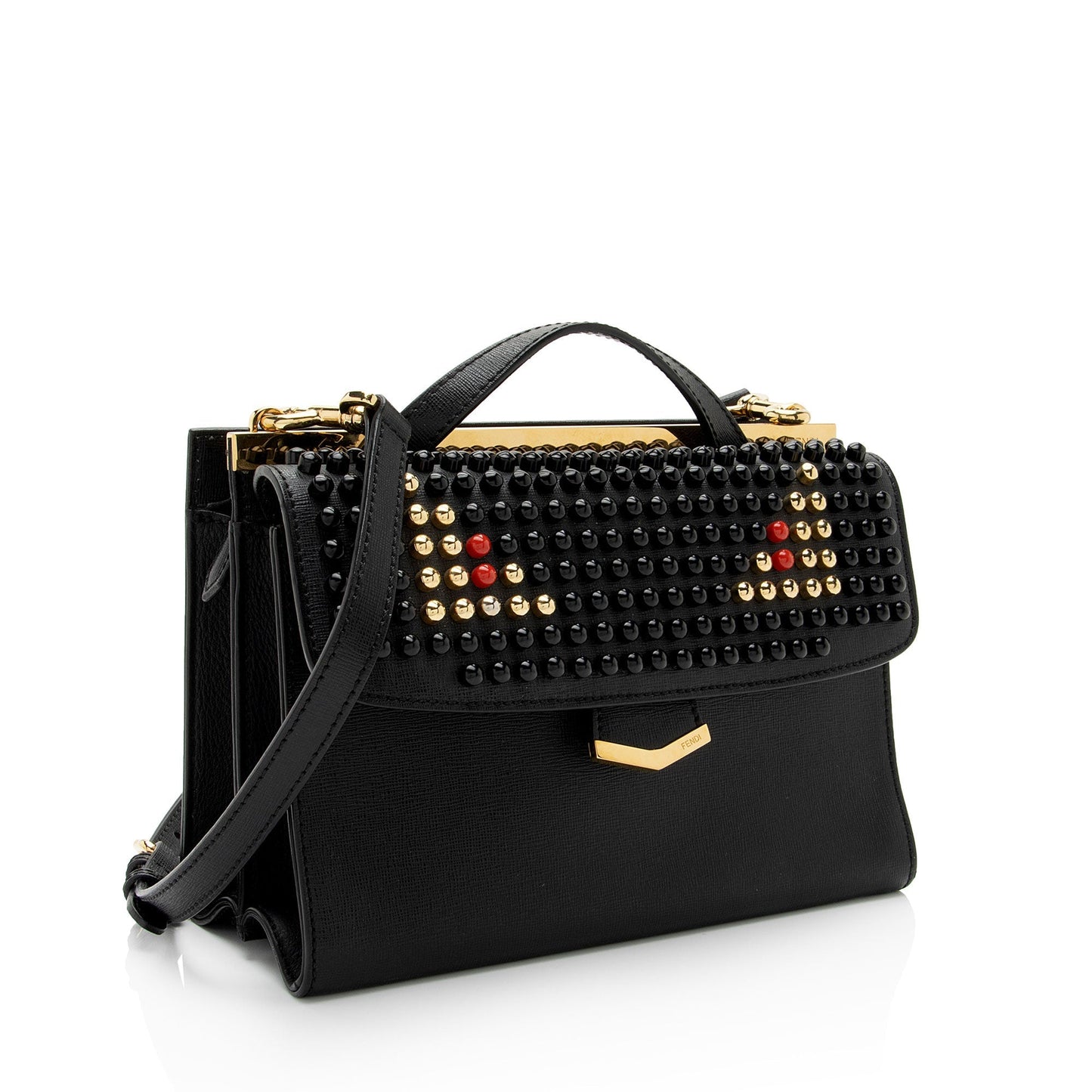 Fendi Studded Elite Demi Jour Monster Satchel Shf Eh7Qgz Vitello Satchel Bag