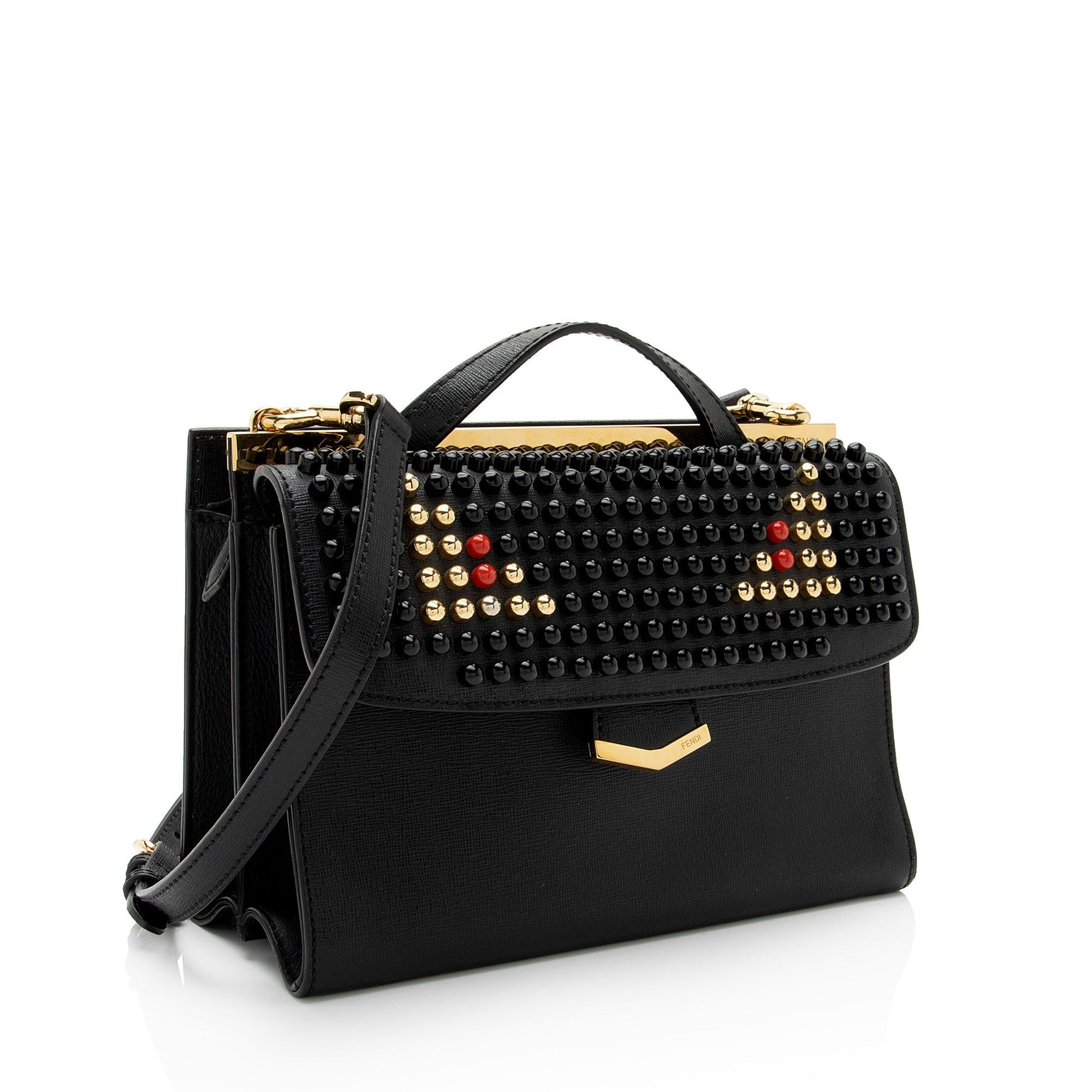 Fendi Studded Elite Demi Jour Monster Satchel Shf Eh7Qgz Vitello Satchel Bag