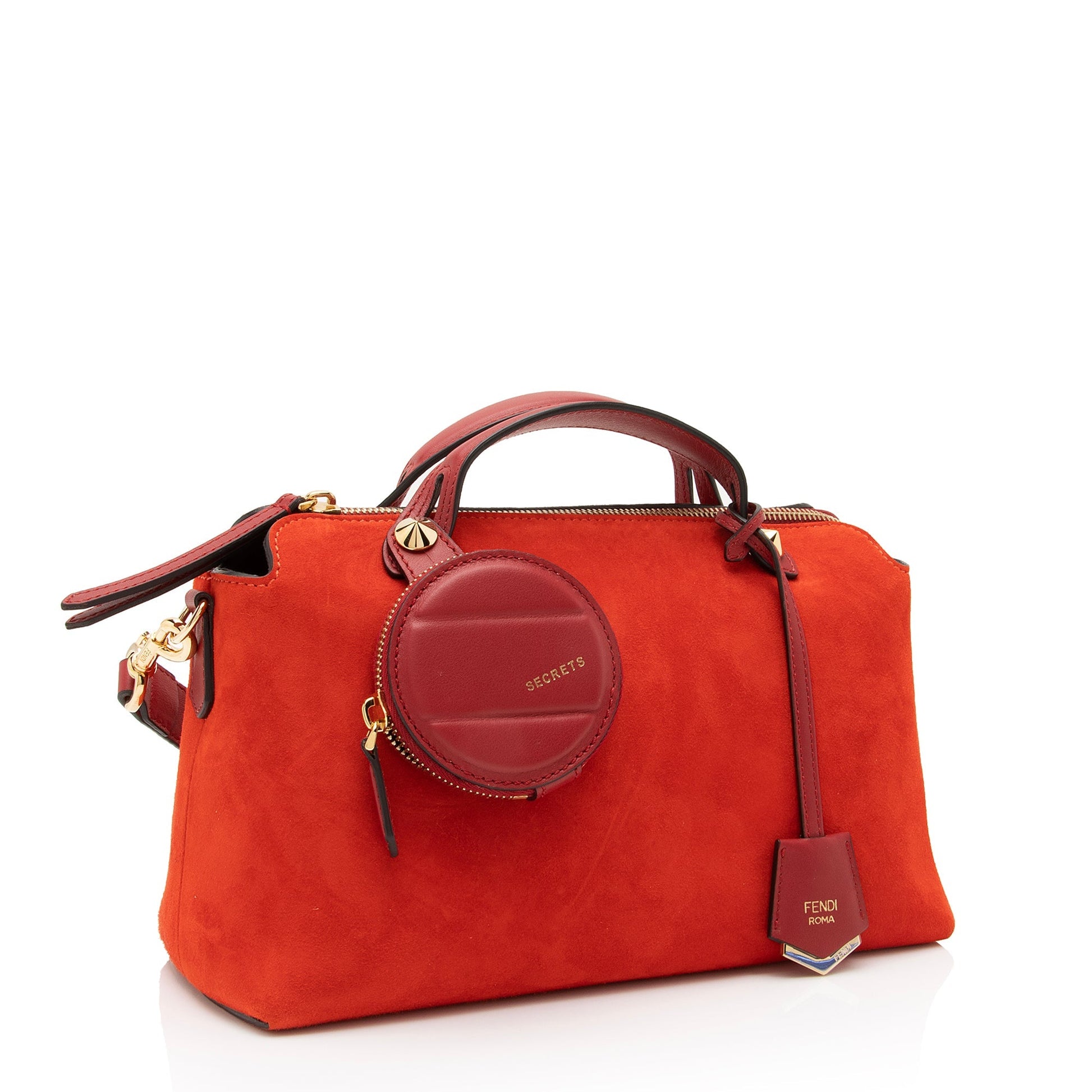 Fendi Calfskin By The Way Boston Bag Shf Suede Medium Satchel Bag
