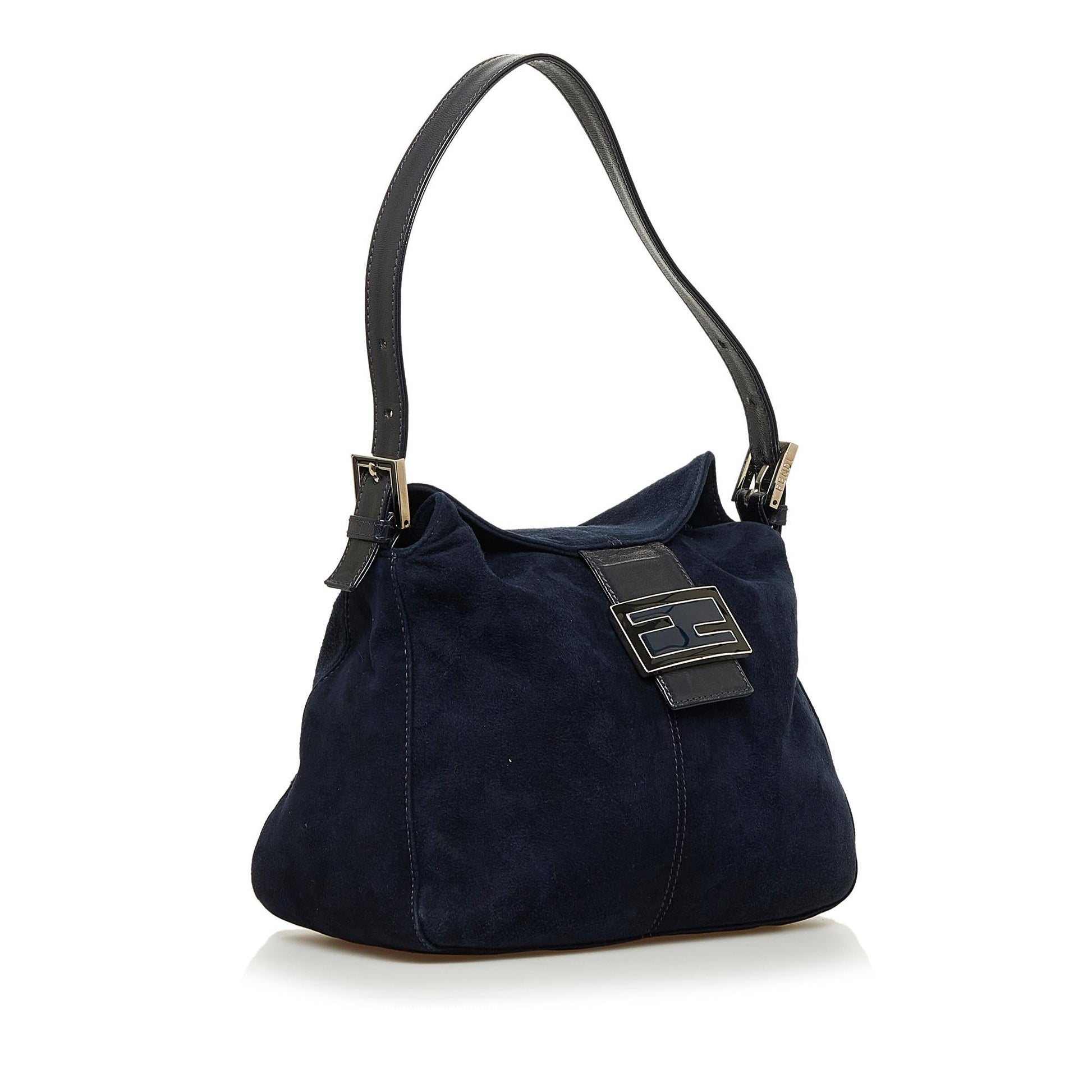 Fendi Double Shg Gkauye Shoulder Bag Suede Flap